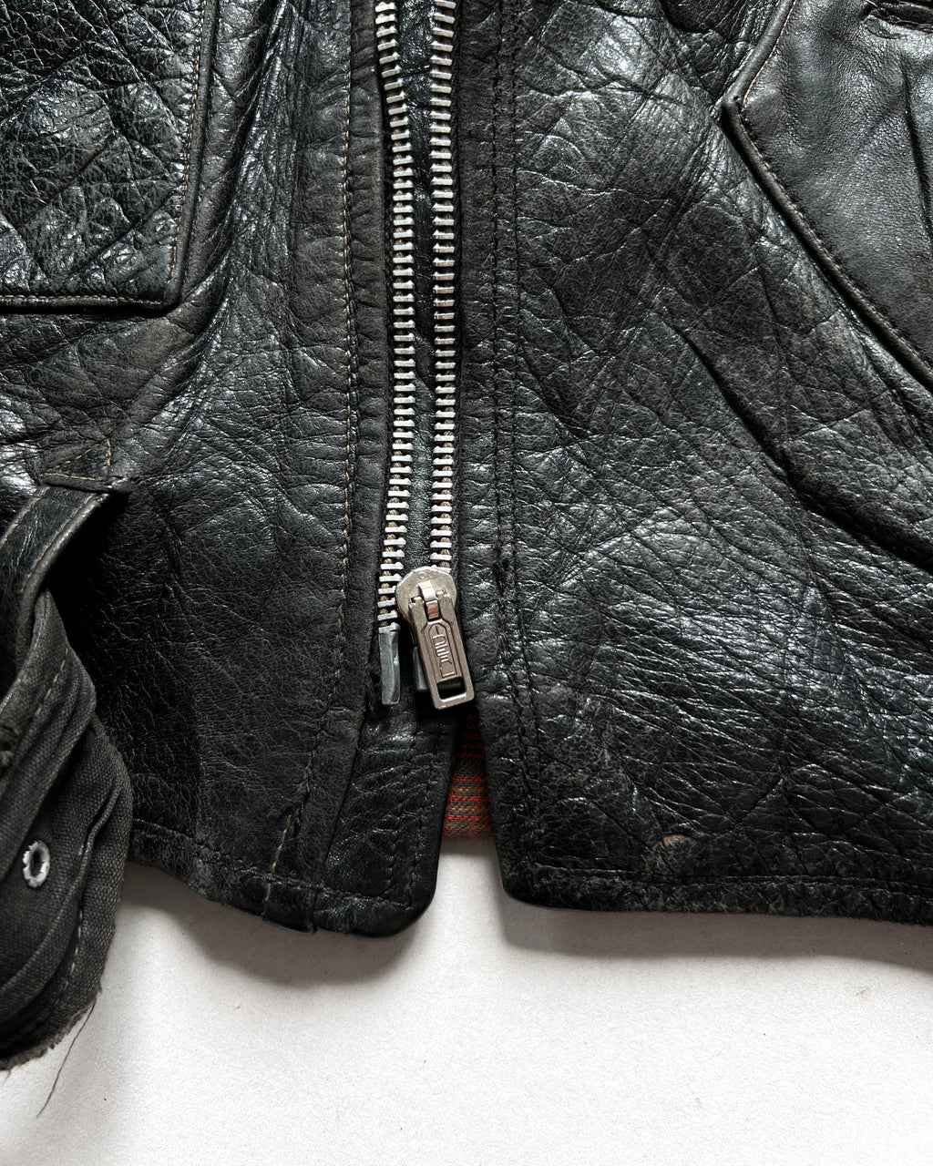 1950S 'D' POCKET MOTORCYCLE LEATEHR JACKET (L)