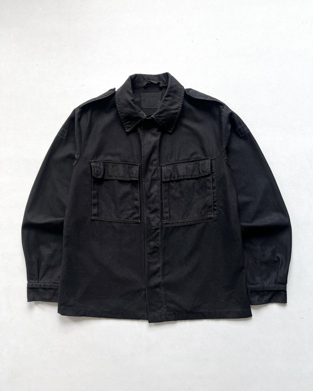 1970S OVERDYED DUTCH MILITARY SHIRT JACKET (M)