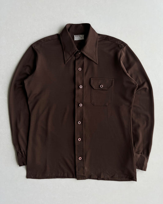 1970S MONTGOMERY POINT COLLAR BUTTON-UP SHIRT (L)