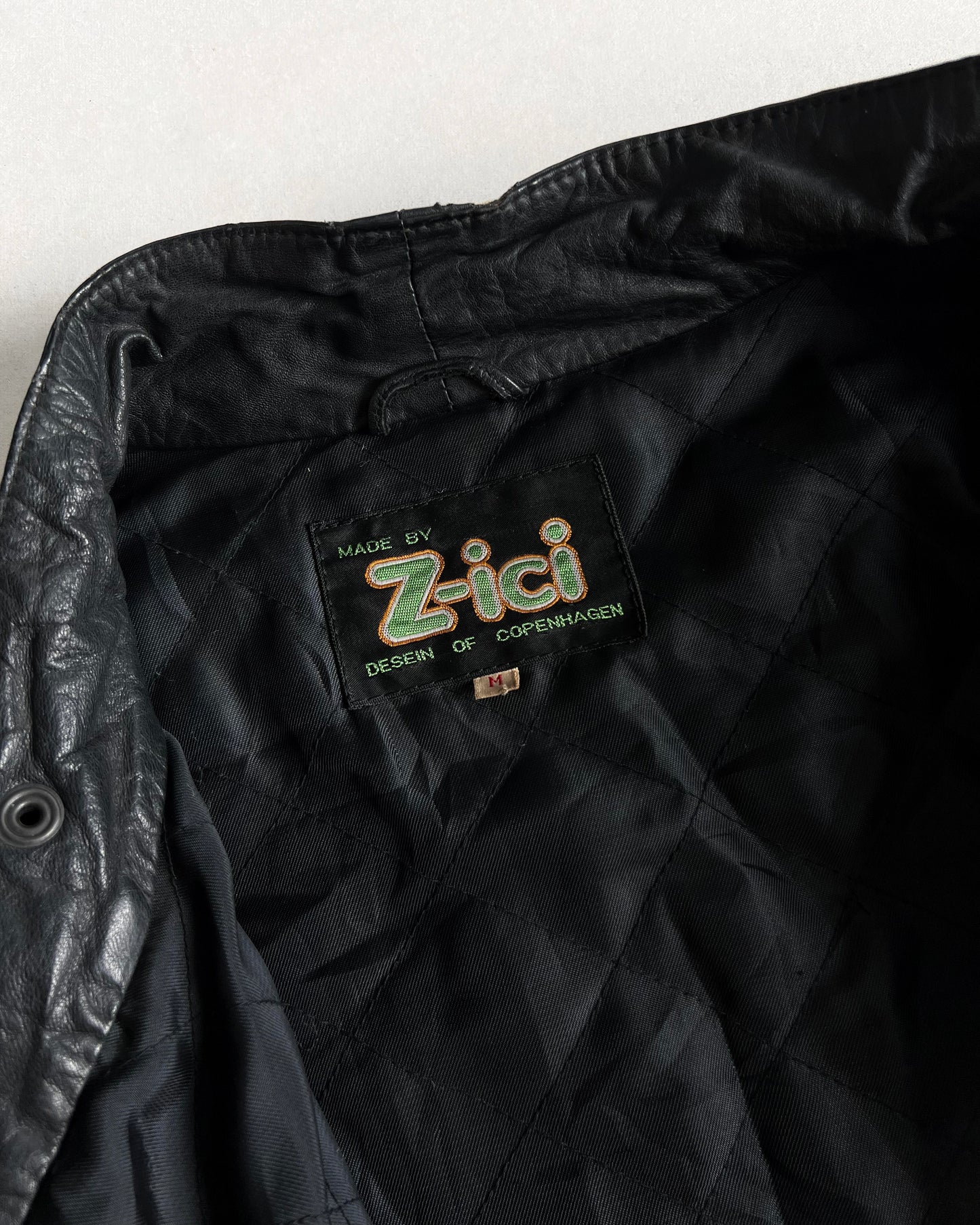 1980S Z-ICI SWEDISH MOTORCYCLE LEATHER JACKET (M)