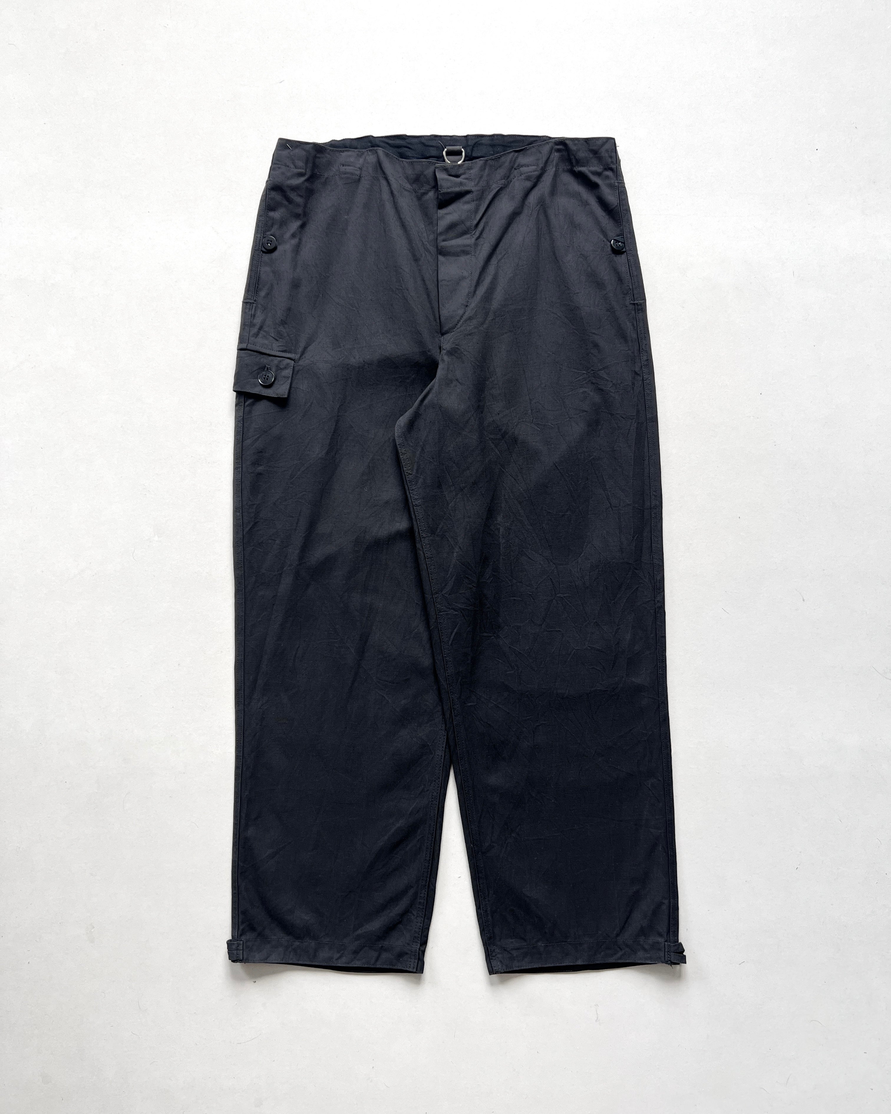 1970S BLACK EAST GERMANY ARMY CARGO PANTS (34-35)