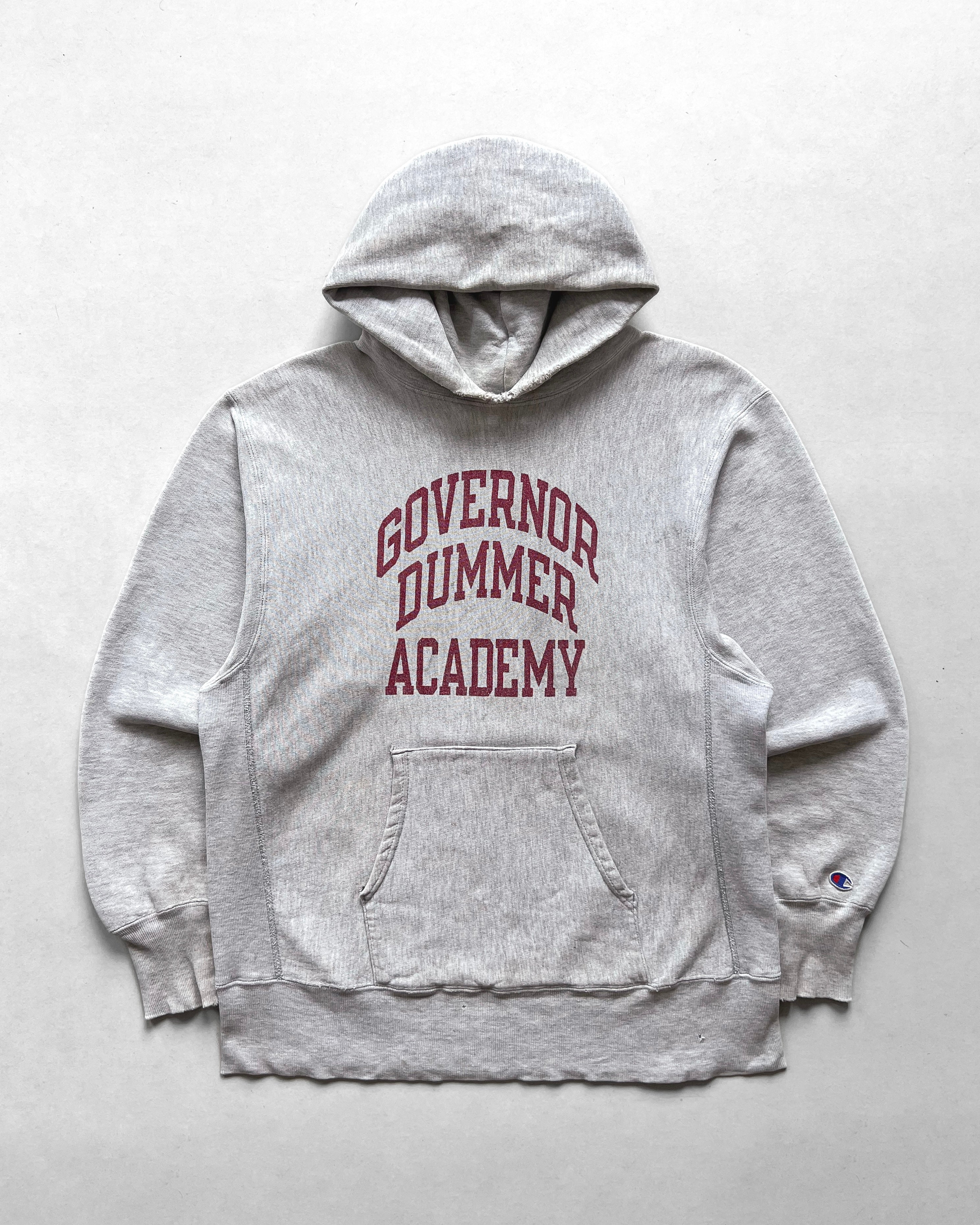 1990S CHAMPION 'GOVERNOR DUMMER ACADEMY' REVERSE WEAVE HOODIE (L)