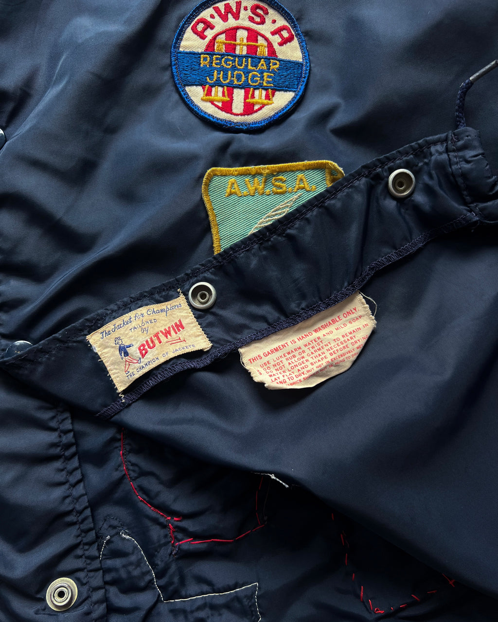 1950S BUTWIN SKI CLUB PATCHES NYLON JACKET (XL)