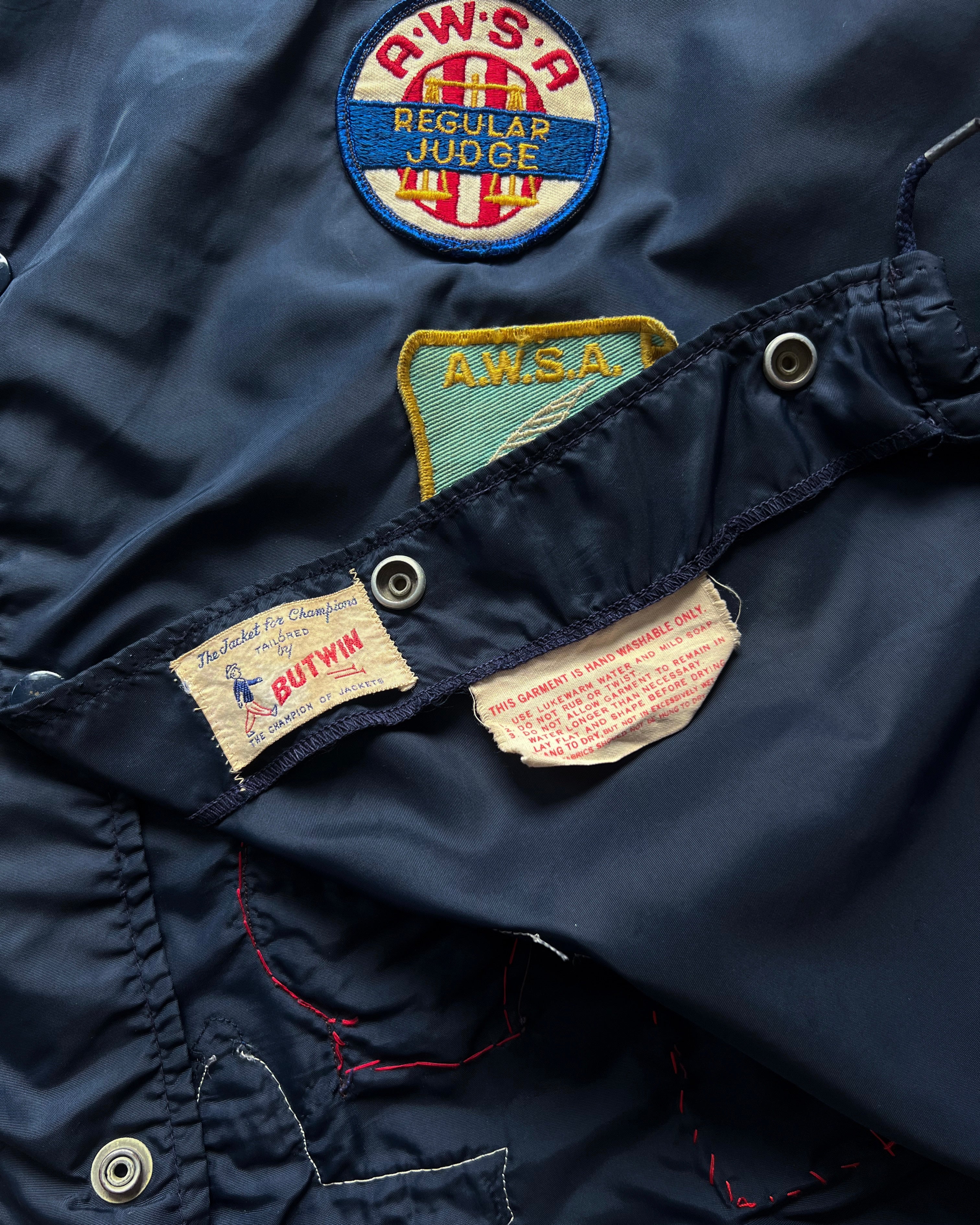 1950S BUTWIN SKI CLUB PATCHES NYLON JACKET (XL)