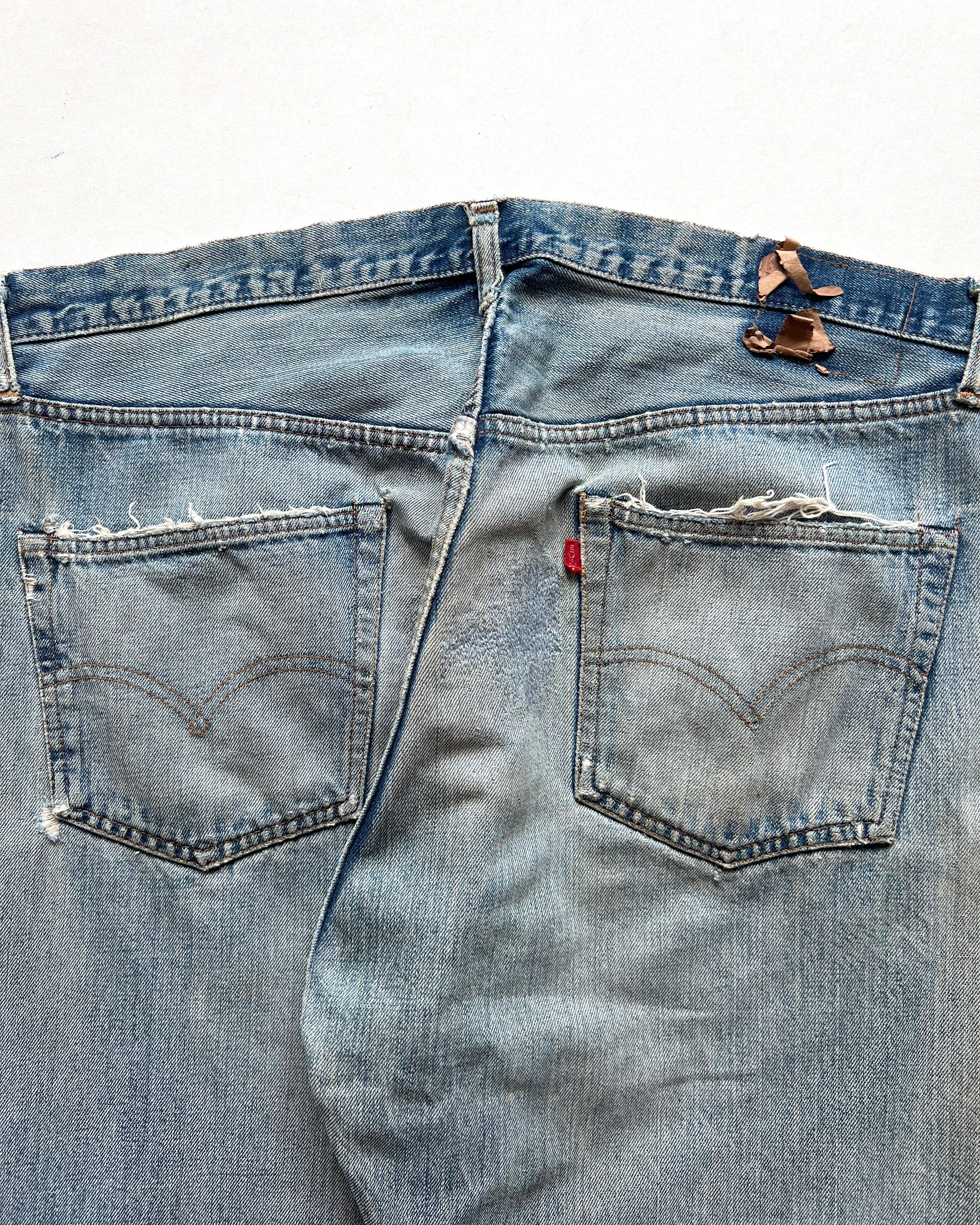 1970S LEVI'S 501 REDLINE SELVEDGE REPAIRED JEANS (38)