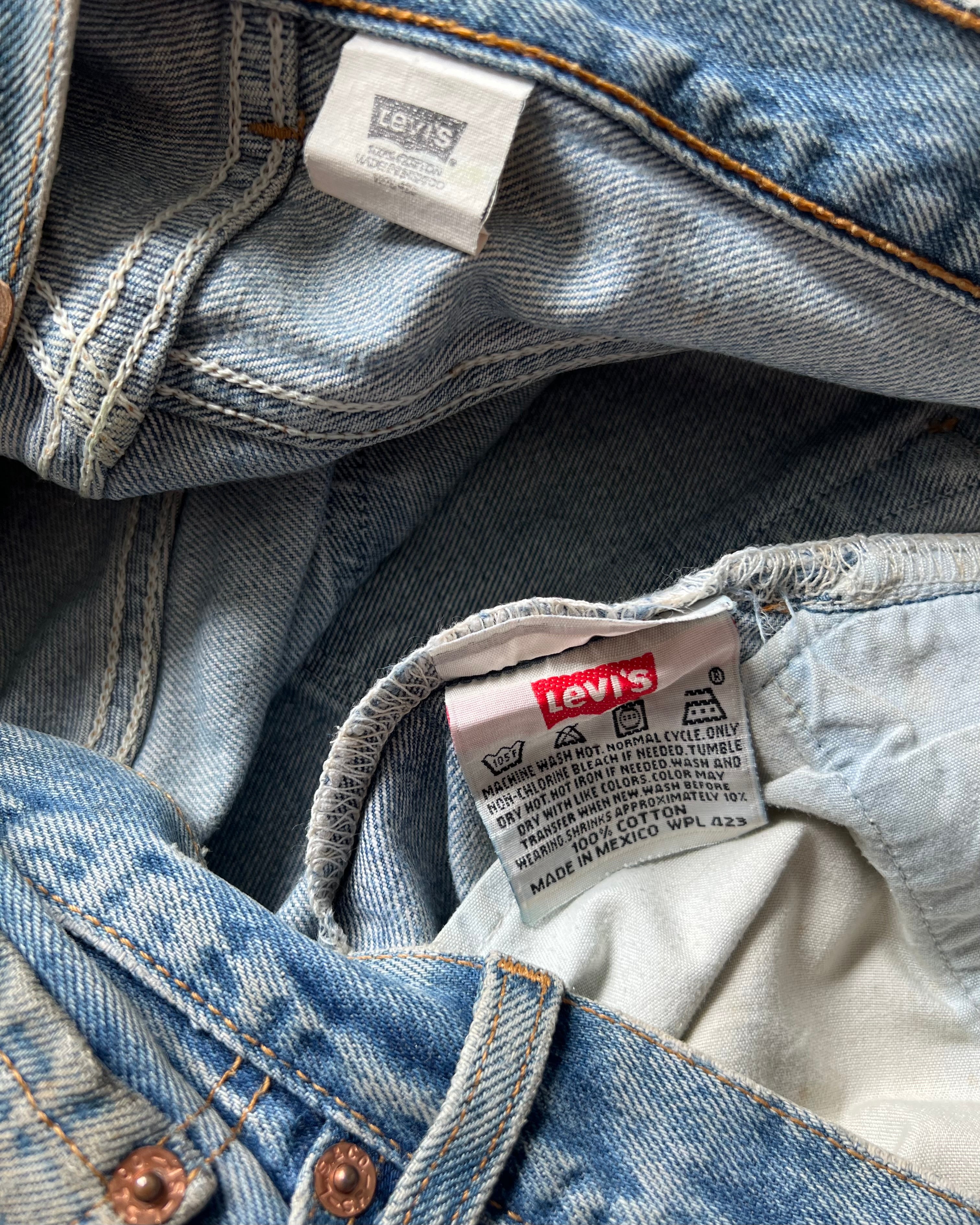 1990S FADED WASHED LEVI'S 501 PAINTER JEANS (34)