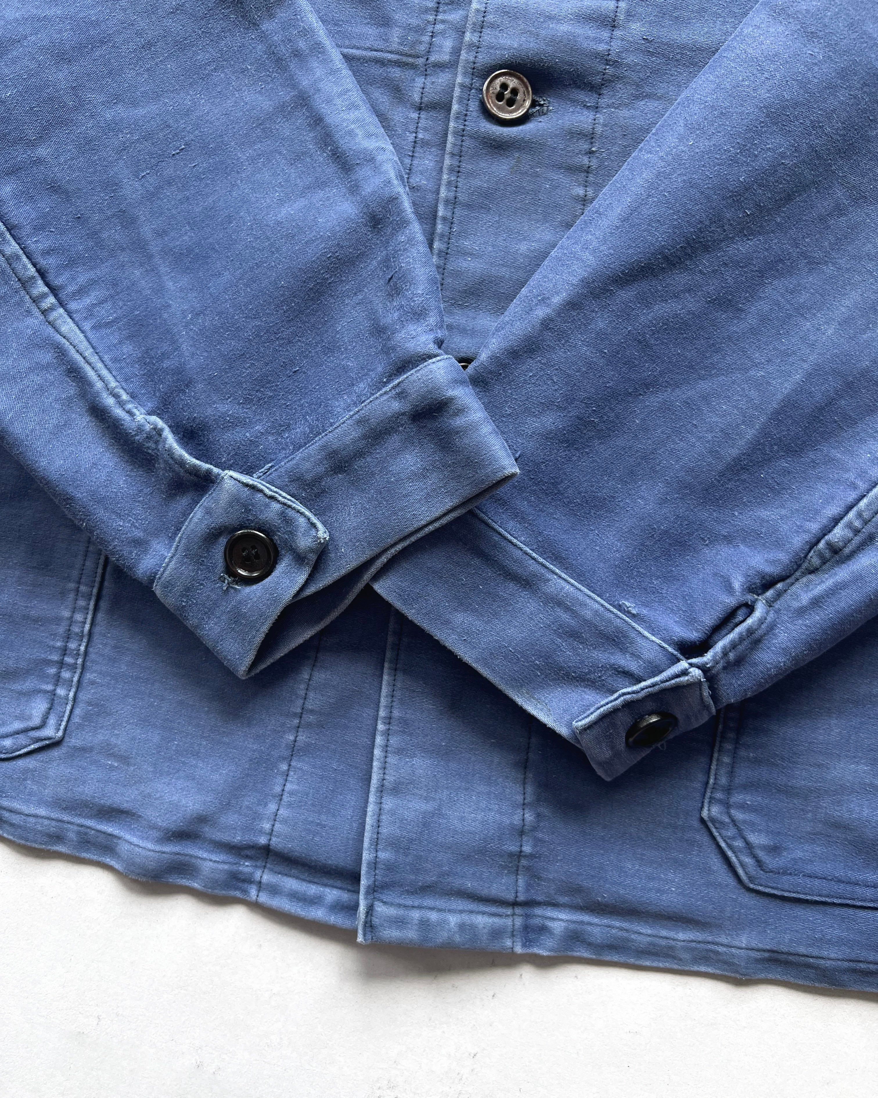 1950S FRENCH INDIGO MOLESKIN WORK JACKET (M)