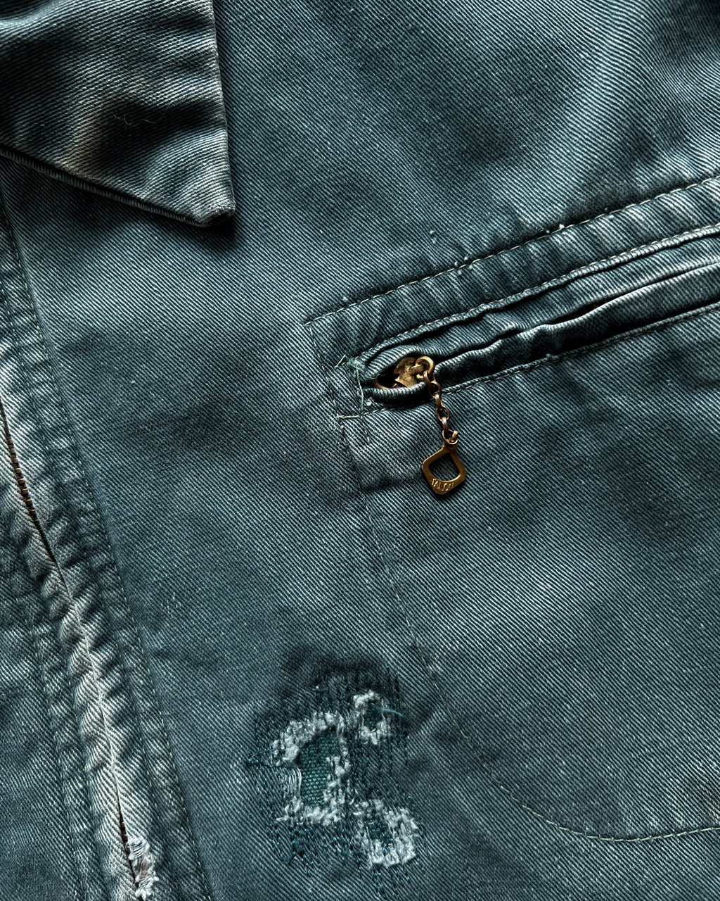 1950S FADED BLANKET LINED WORK JACKET (L)