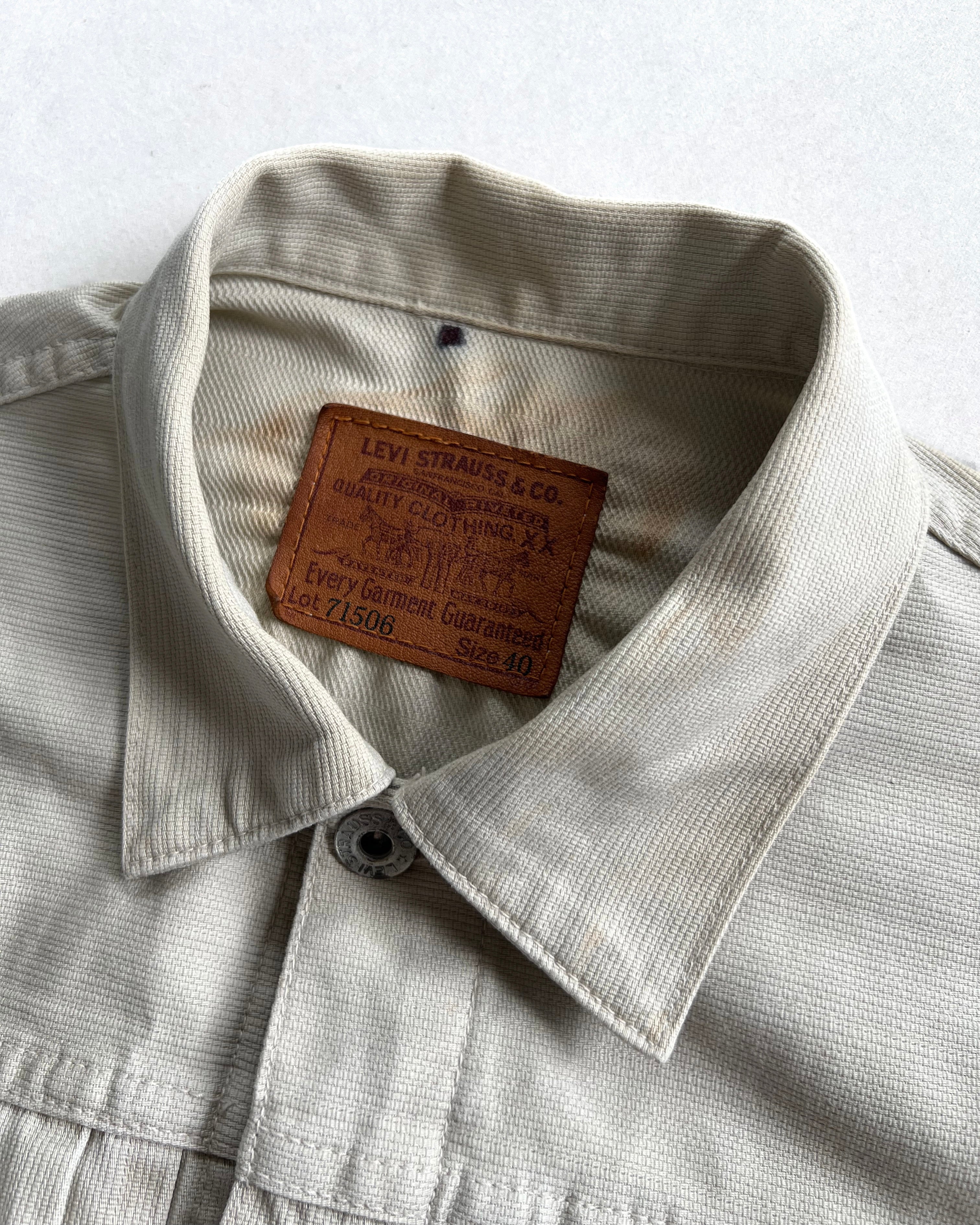 1980S WHITE LEVI'S BIG E TYPE I JACKET (M)