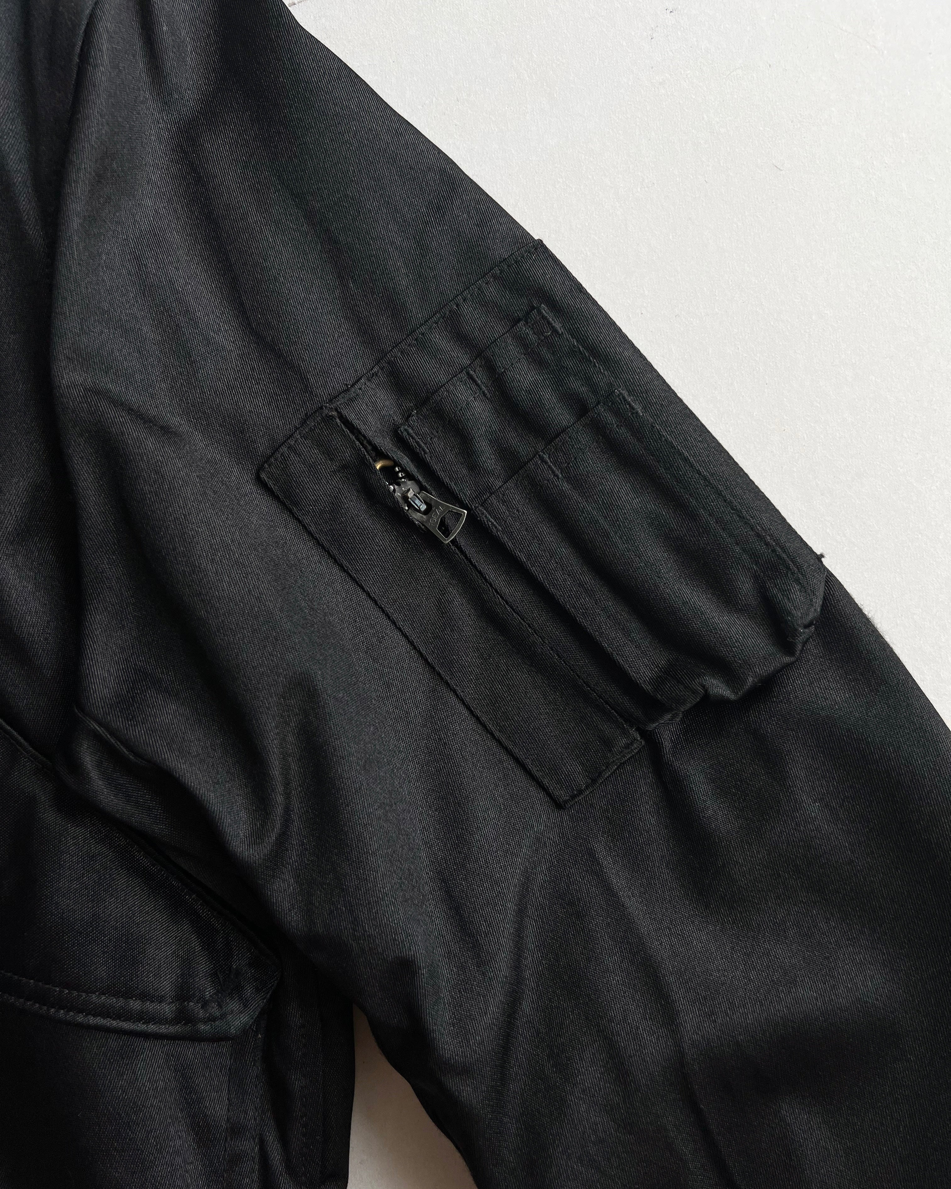 1980S BLACK COATED CWU-55/P BOMBER JACKET (M)