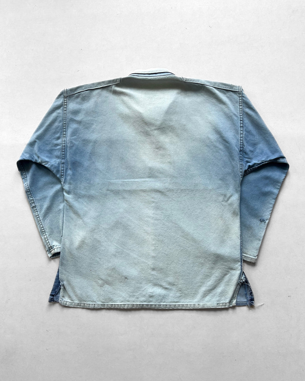 1960S FADED INDIGO FRENCH REPAIRED SMOCK (M)