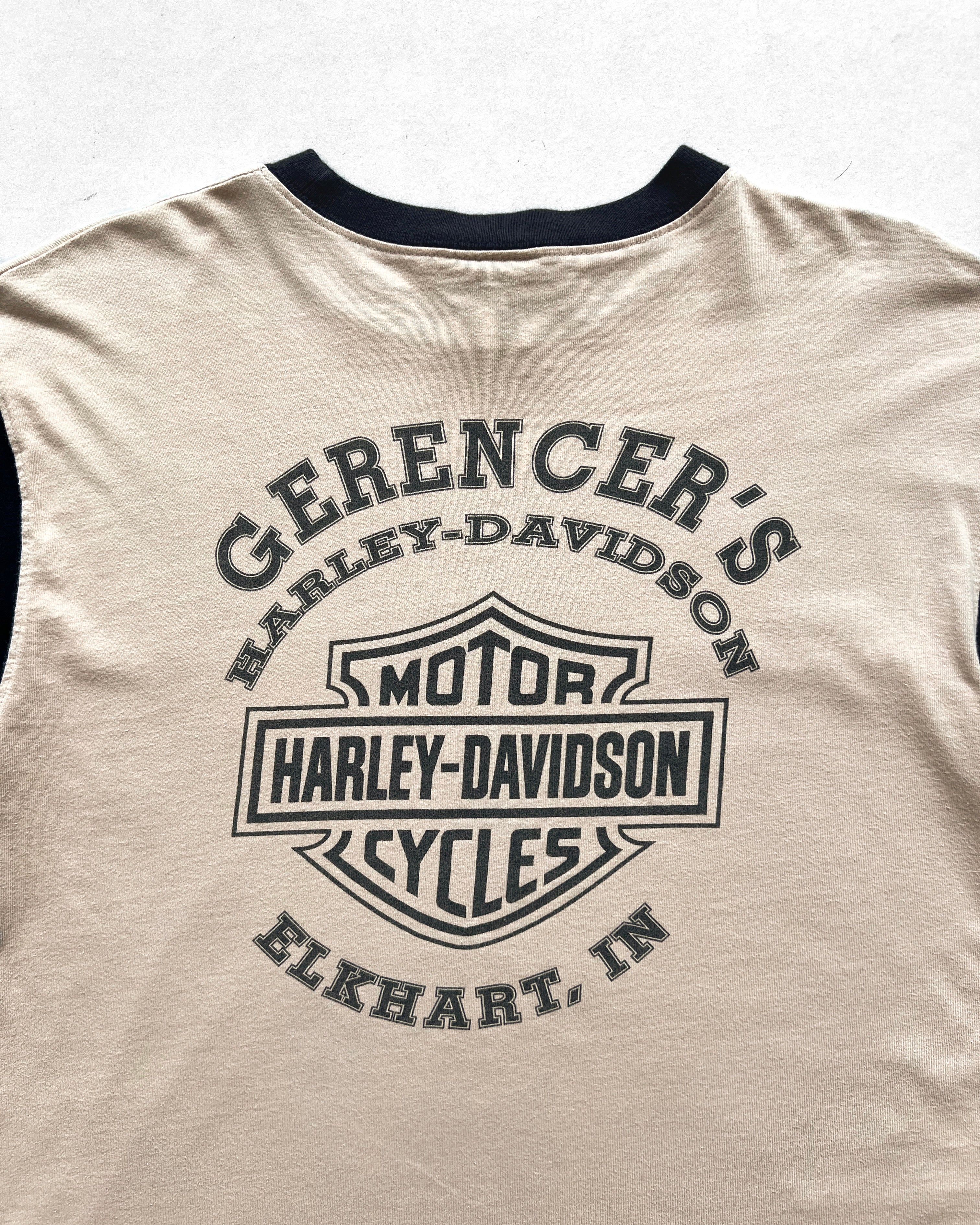 2000S HARLEY DAVIDSON TWO-TONE LONGSLEEVES TEE (M)