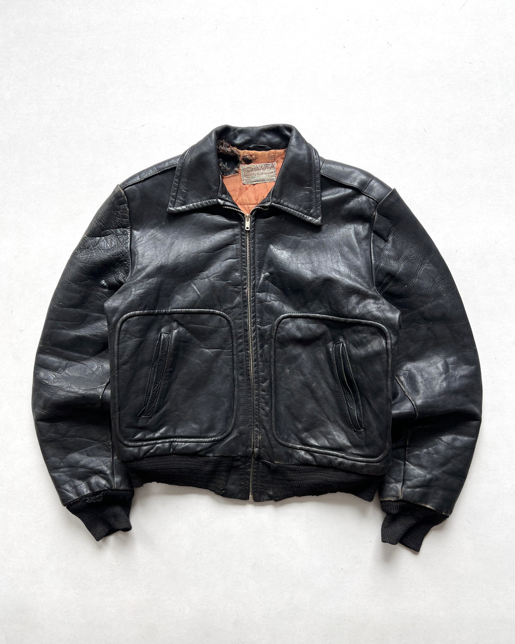 1950S FRATERNITY PREP BY SEARS LEATHER JACKET (M)