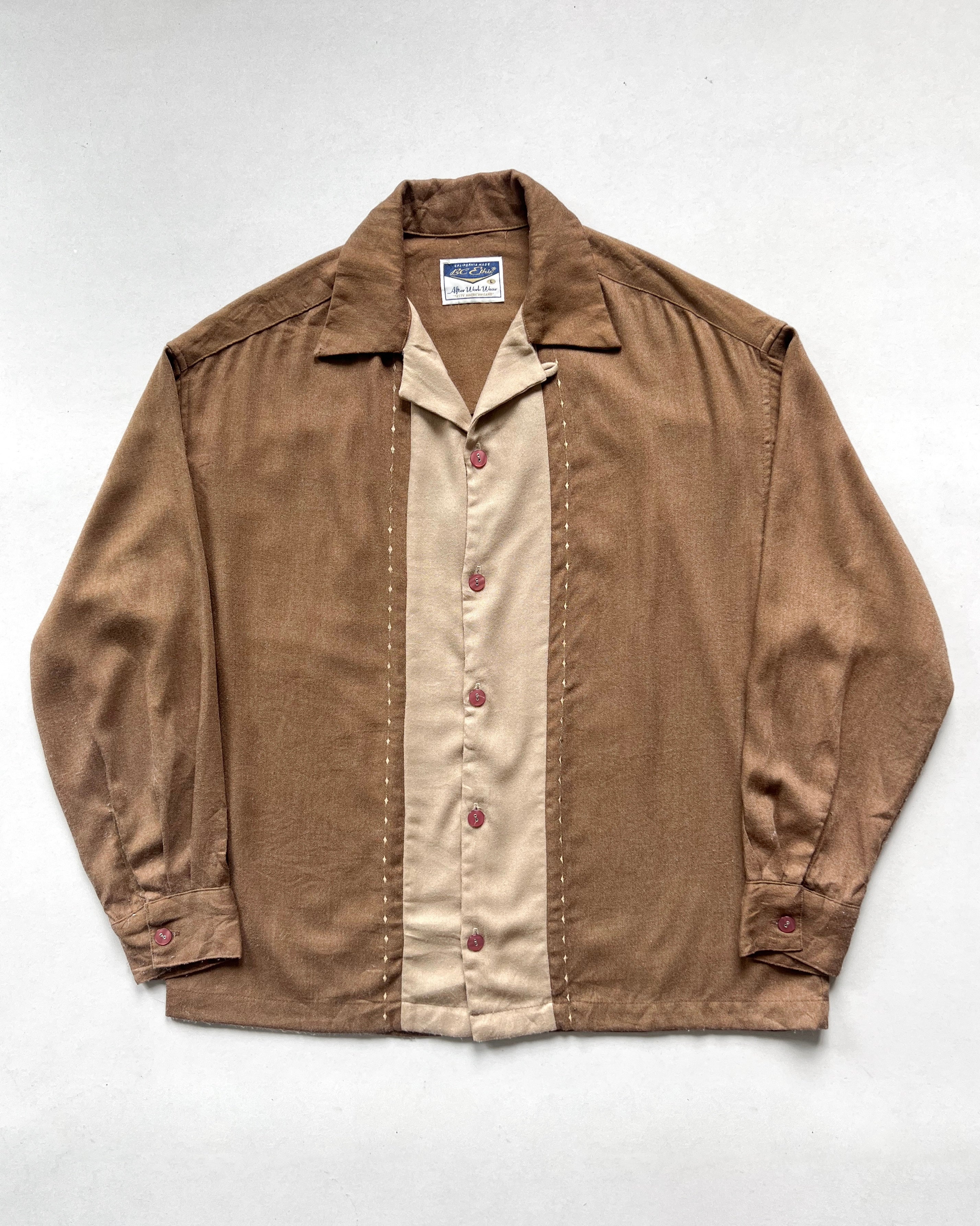 1990S TWO-TONE RAYON ROCKABILLY SHIRT (L)