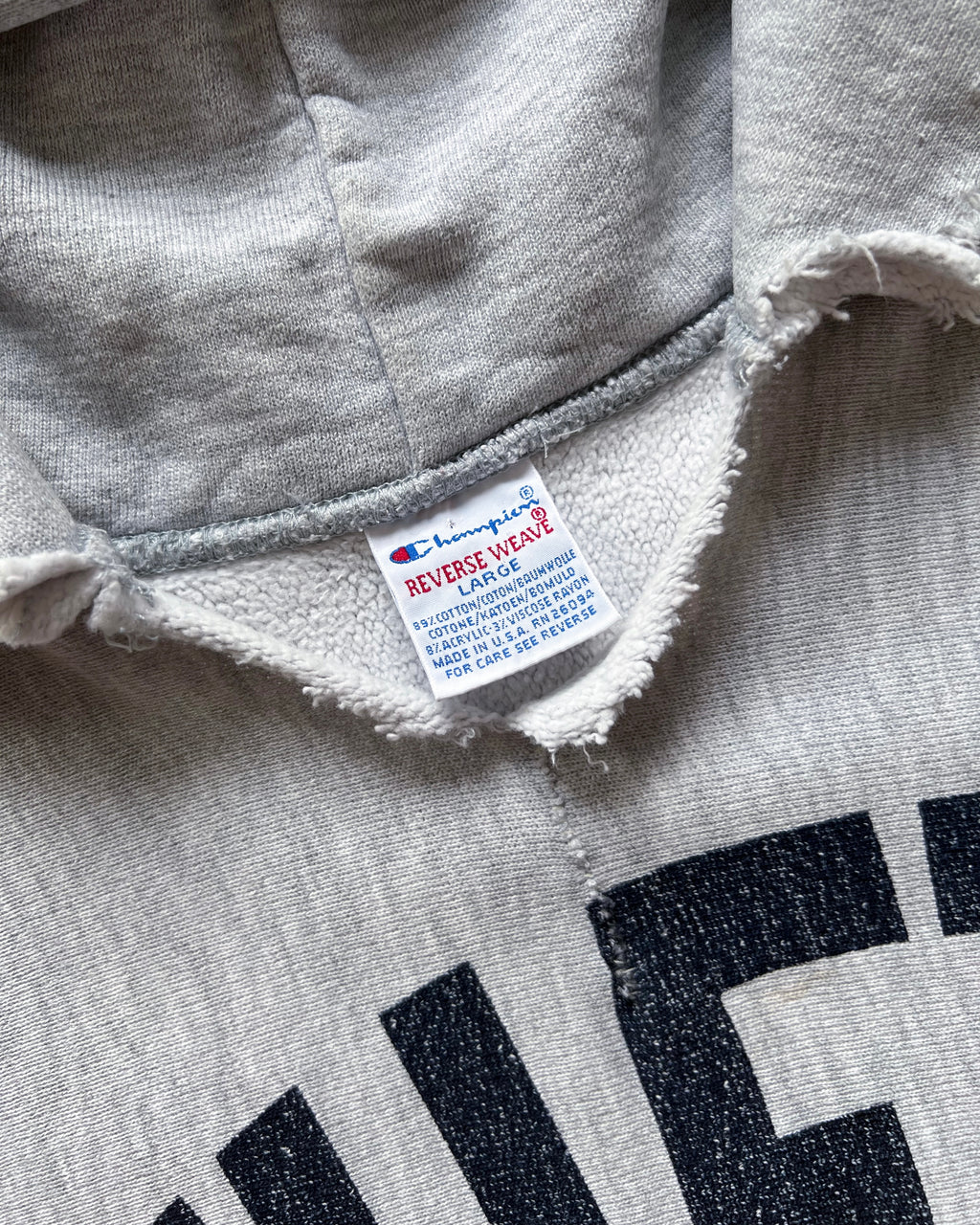 1990S CHAMPION 'TUFT' REVERSE WEAEVE HOODIE (L)