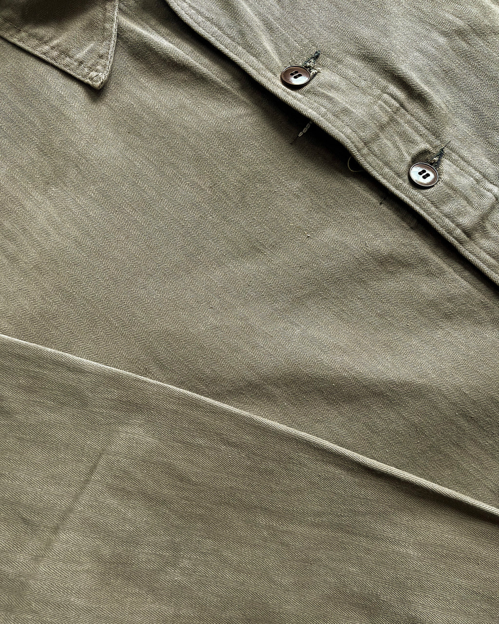 1970S FRENCH HBT WORK CHORE JACKET (XL)