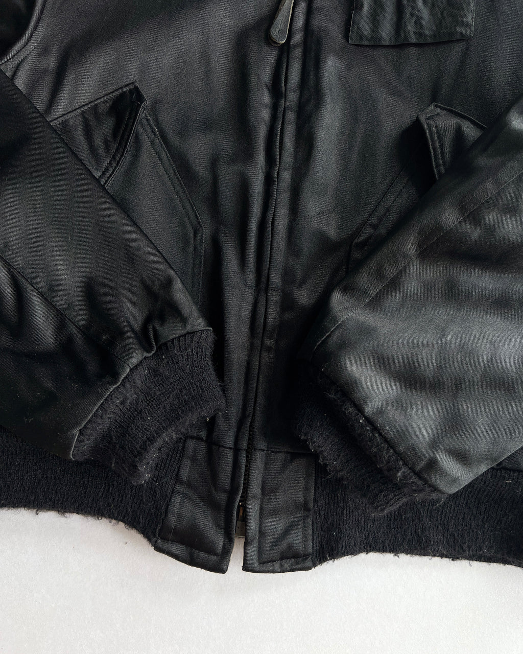 1980S BLACK COATED CWU-55/P BOMBER JACKET (M)