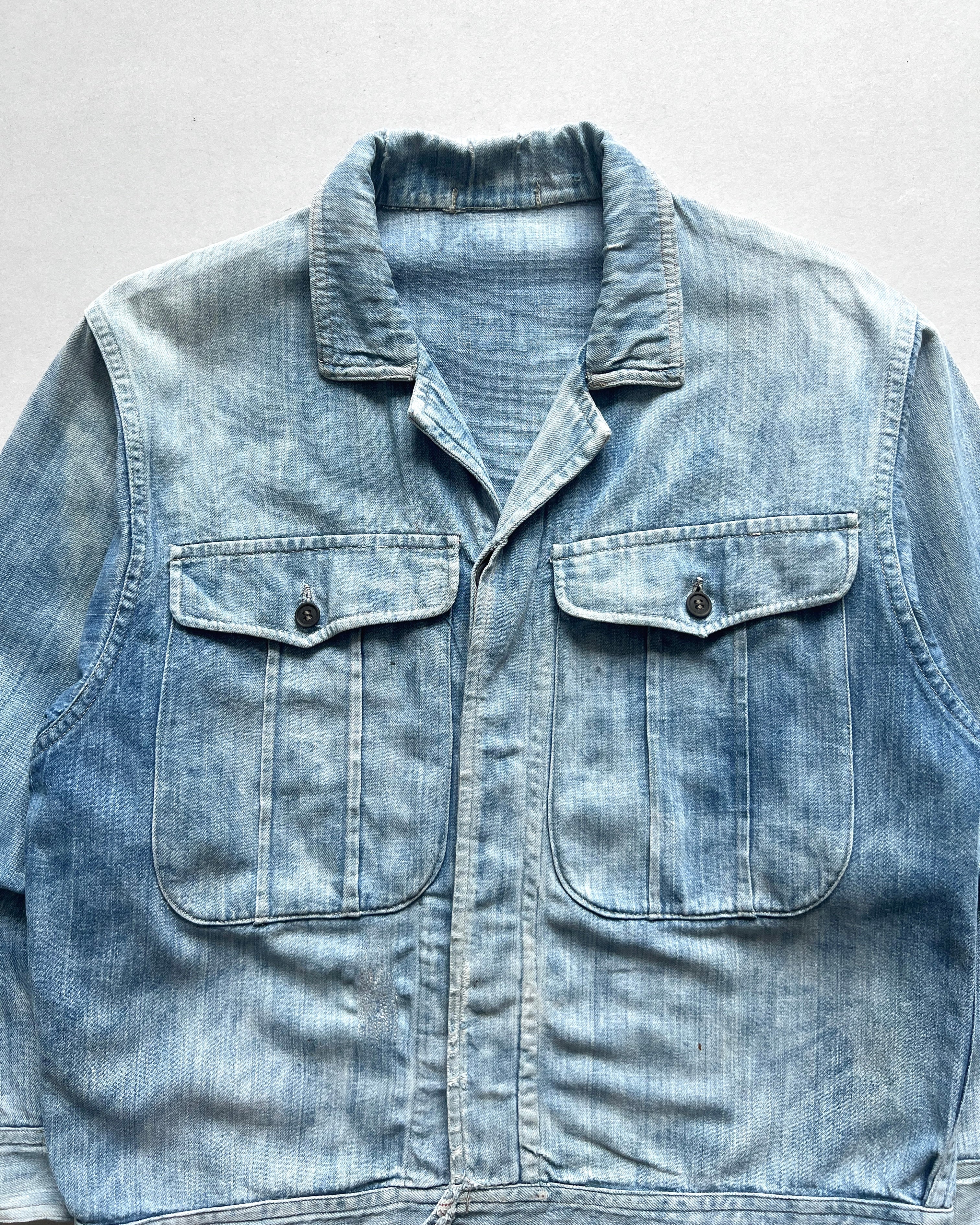 1950S FADED JAPANESE DENIM WORK JACKET (M)