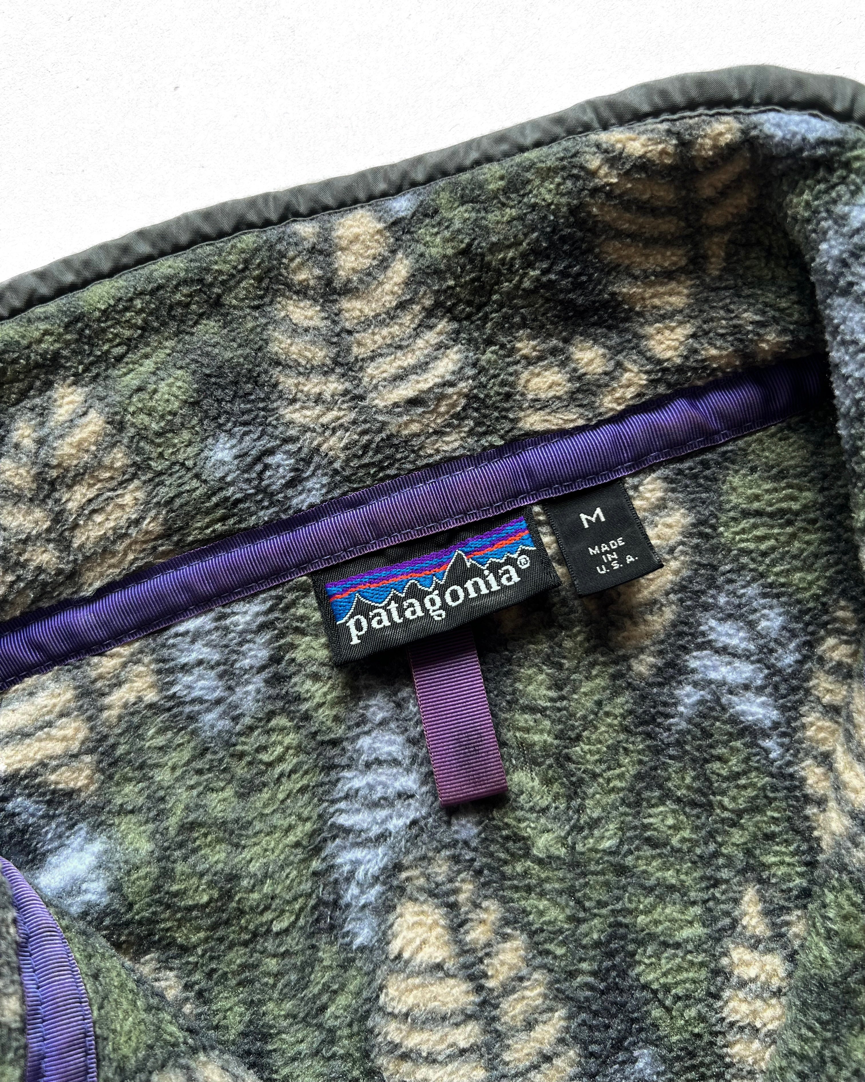 1990S PATAGONIA 'SPEARS LEAF' SNAP-T FLEECE (M)