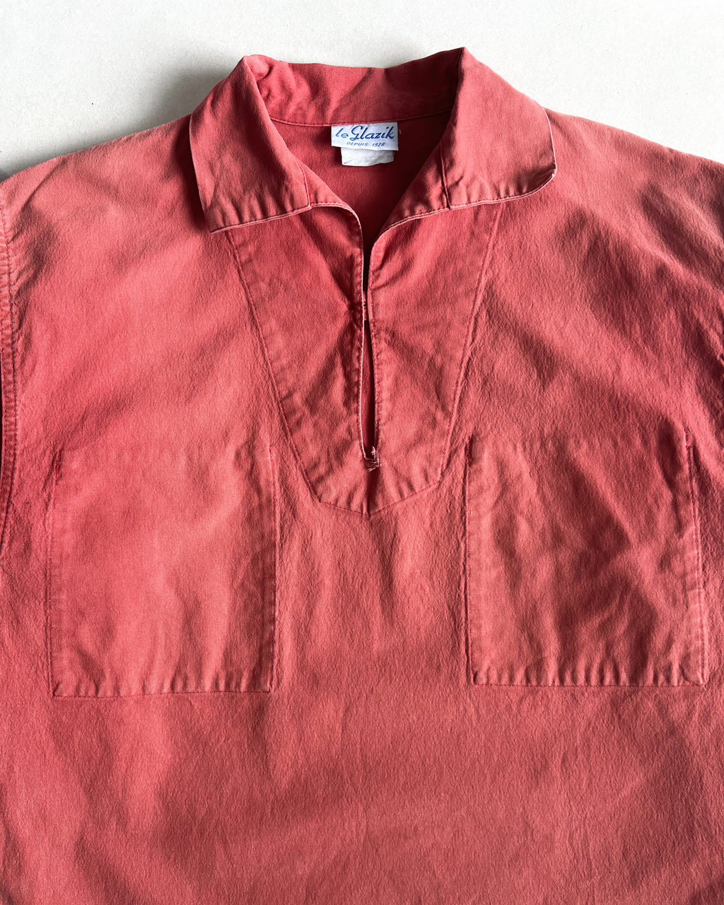 1970S FADED RED LE GLAZIK FISHERMAN SMOCK (L)