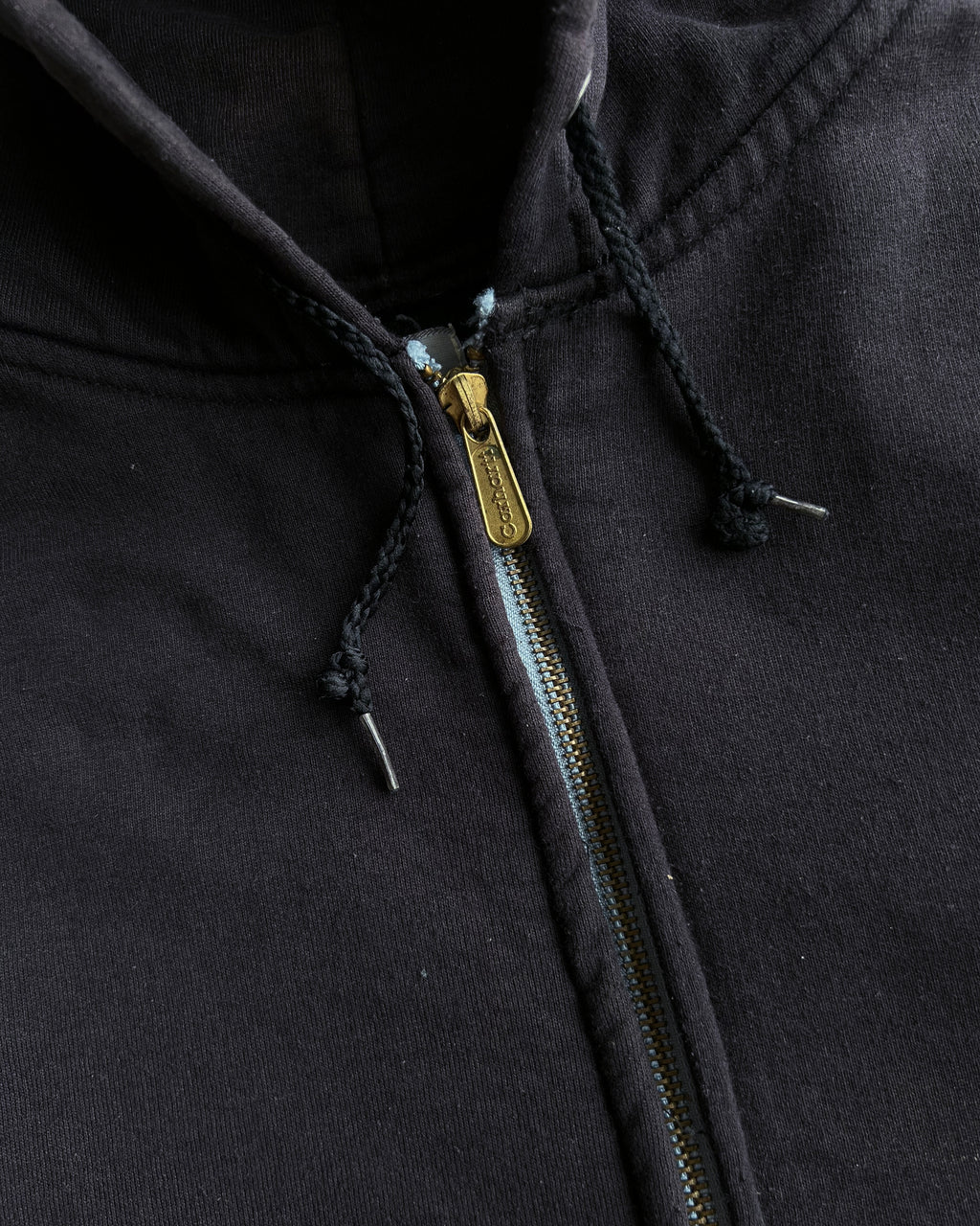 1990S FADED BLACK CARHARTT HEAVYWEIGHT ZIP-UP HOODIE (L/XL)
