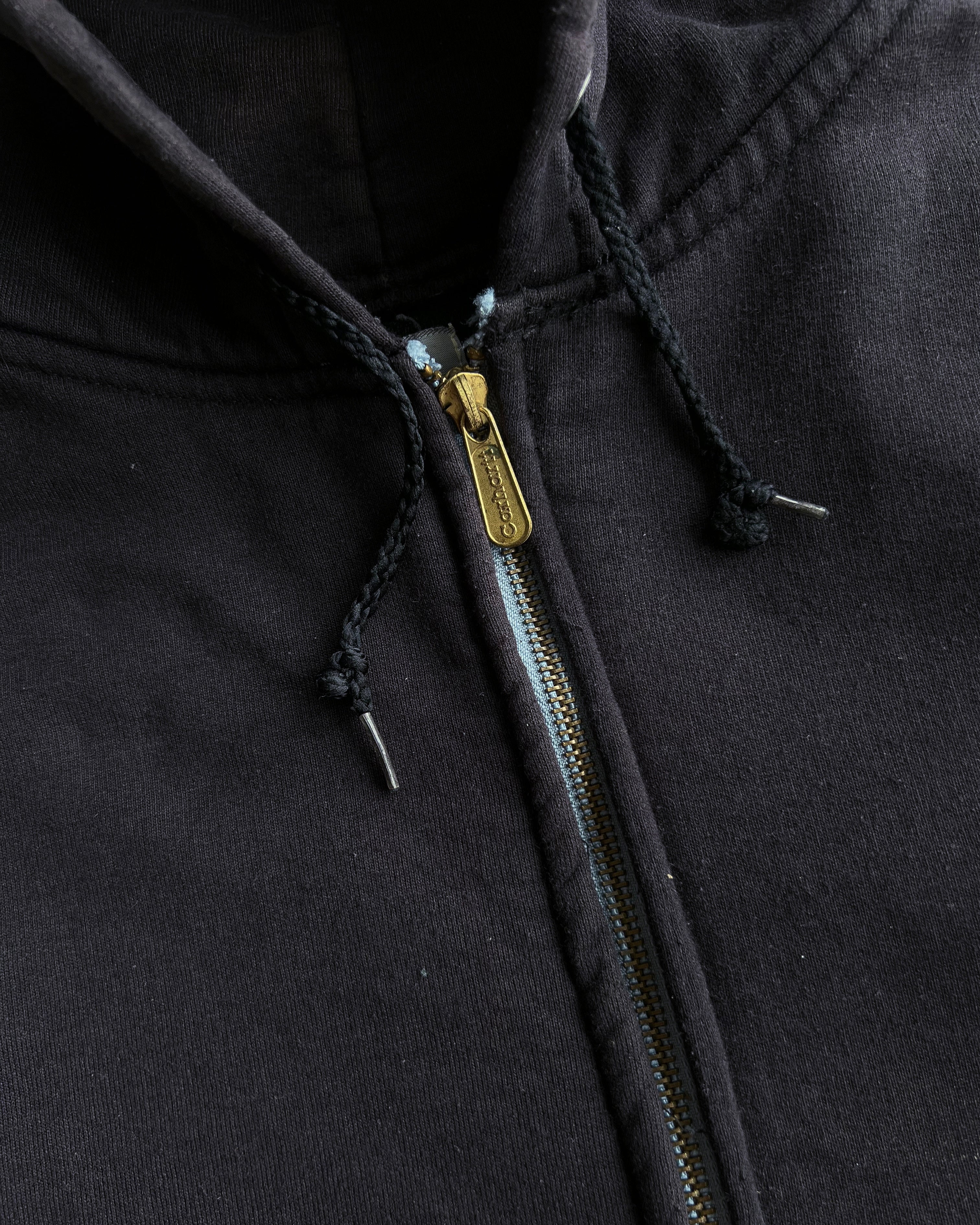 1990S FADED BLACK CARHARTT HEAVYWEIGHT ZIP-UP HOODIE (L/XL)