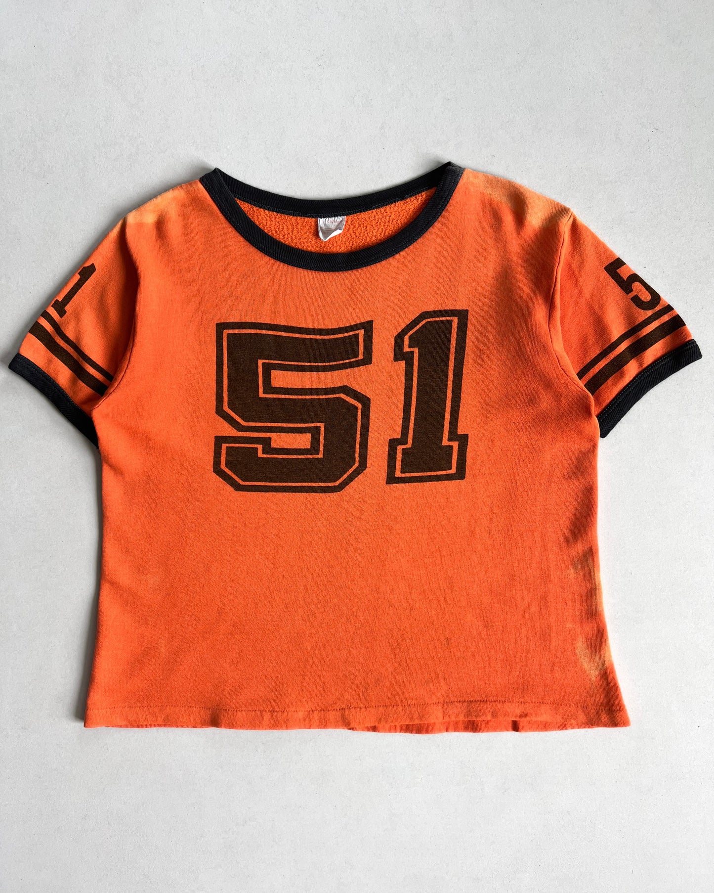 1970S SUN FADED SPORTSWEAR '51' RINGER TEE (M)