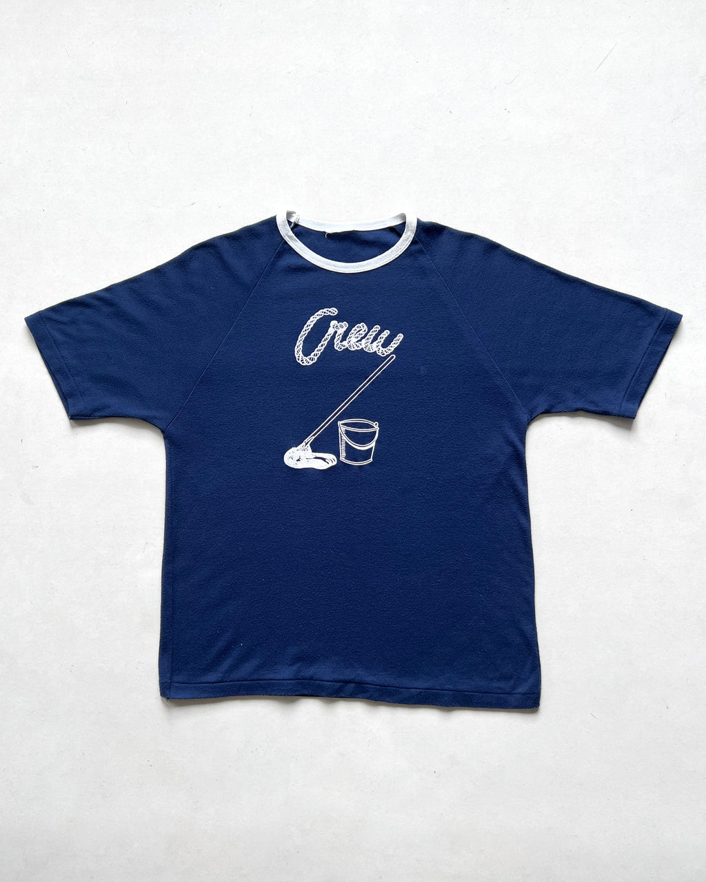 1980S 'CREW' RAGLAN RINGER TEE (M)