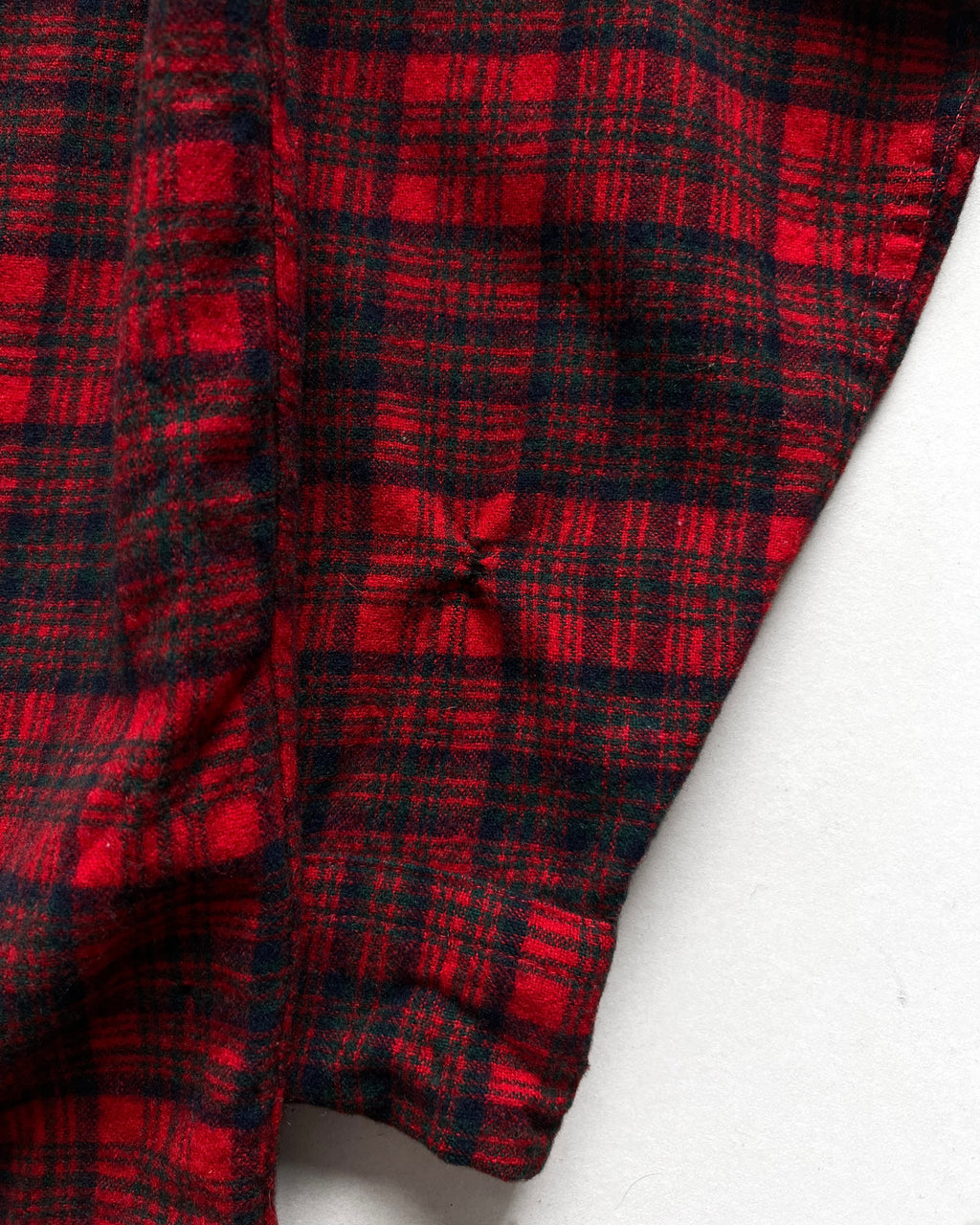 1970S PENDLETON LOOP COLLAR WOOL PLAID SHIRT (L)