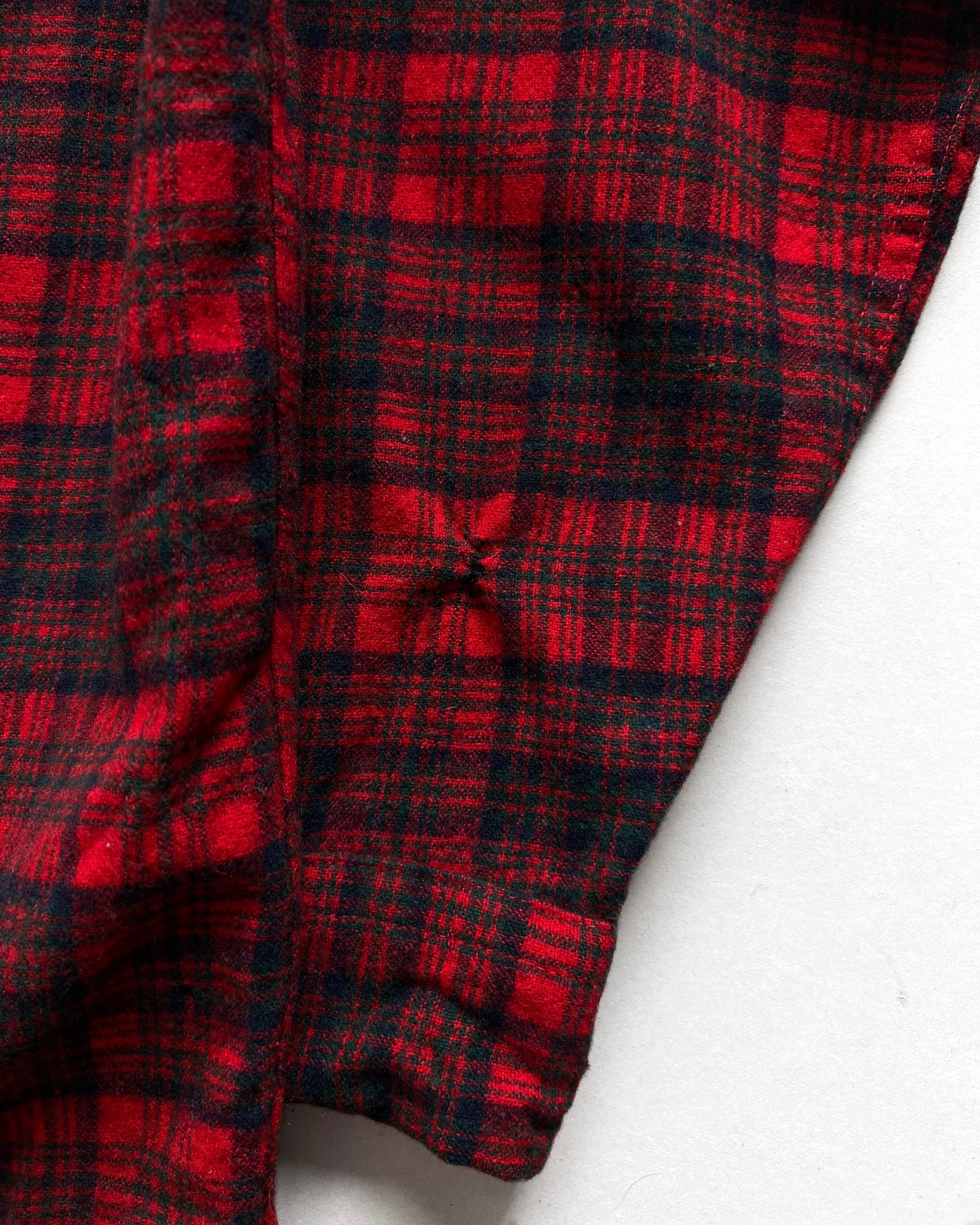 1970S PENDLETON LOOP COLLAR WOOL PLAID SHIRT (L)