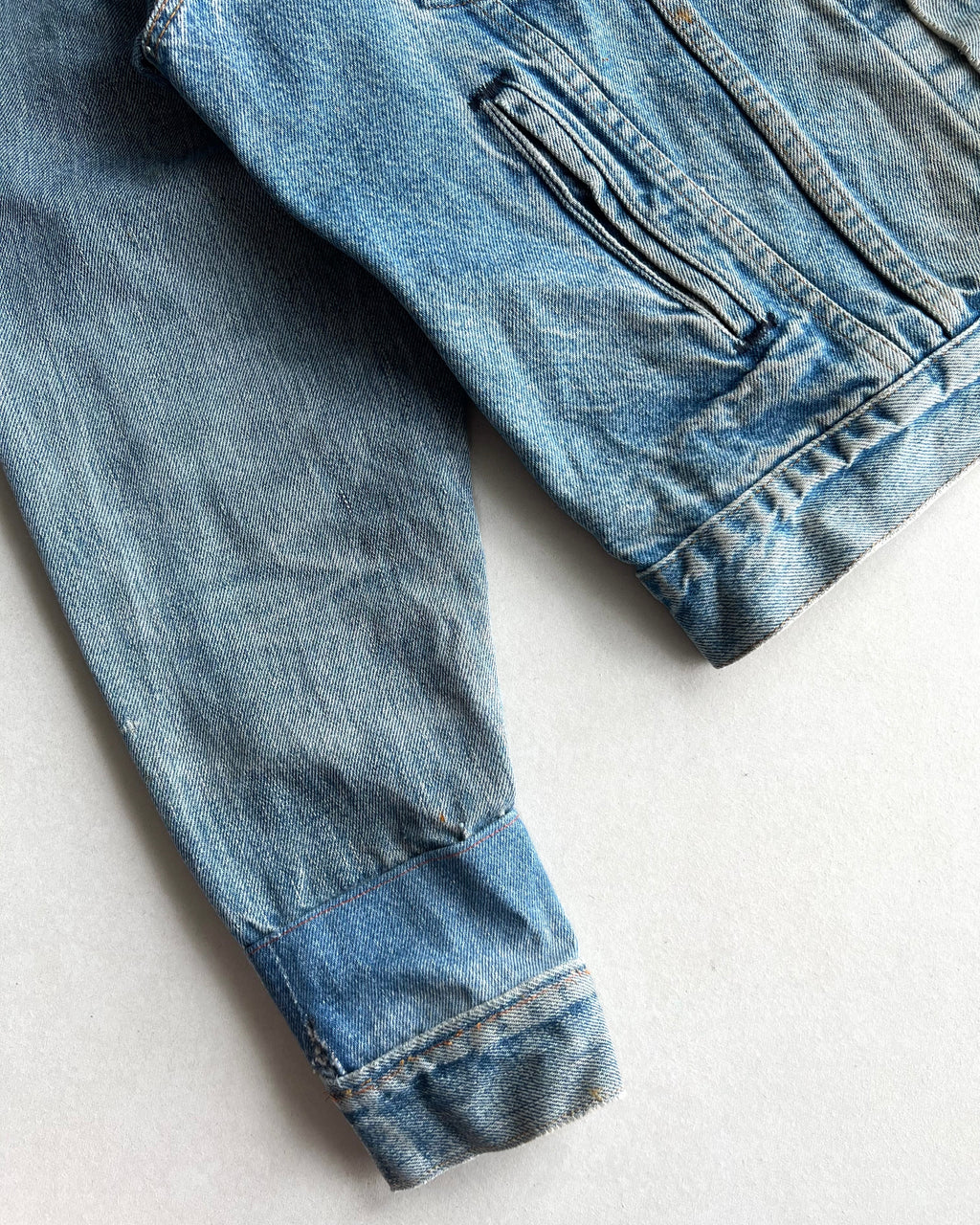 1980S FADED WASHED LEVI'S TYPE III DENIM JACKET (L)