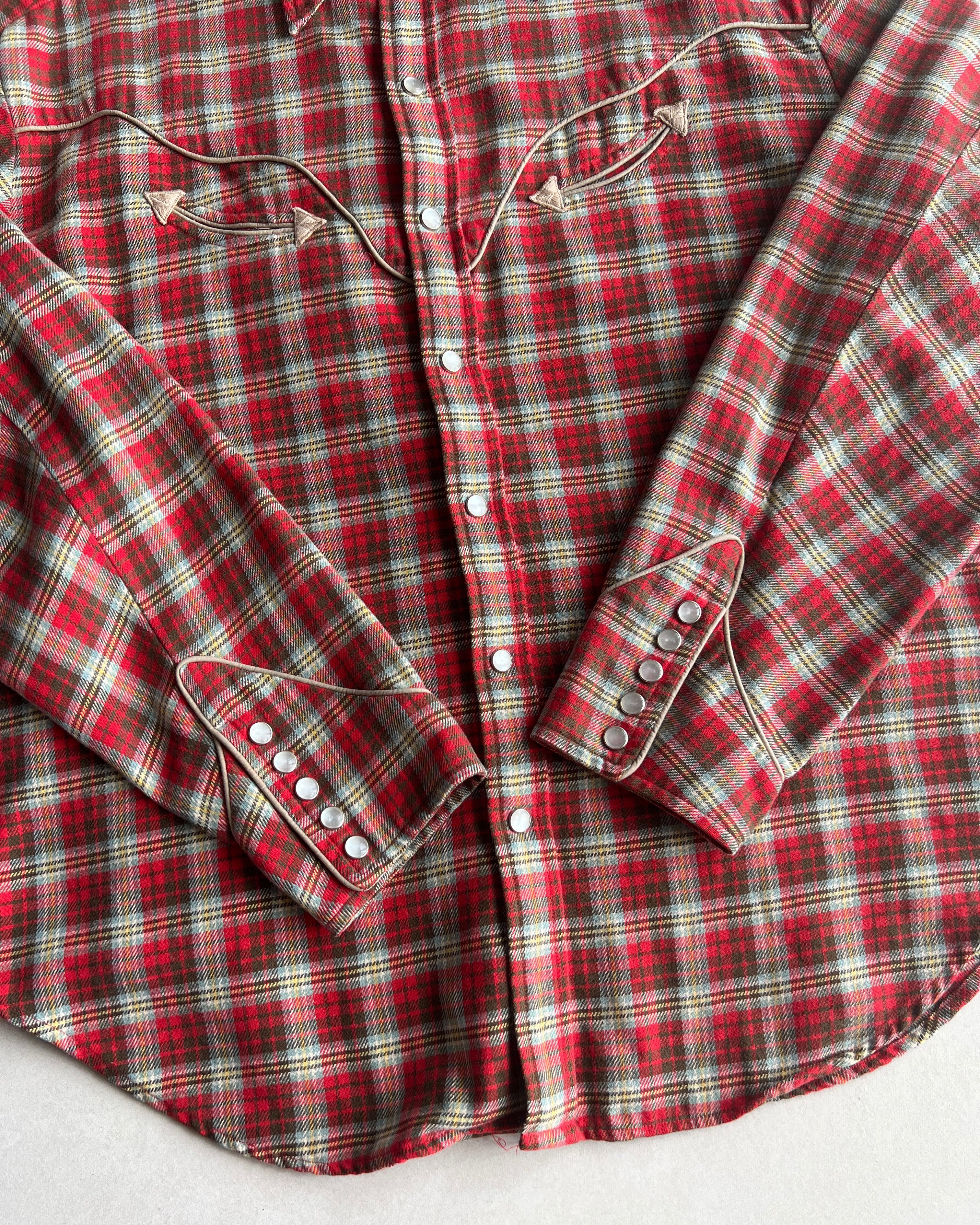 1990S RALPH LAUREN WESTERN BUTTON-UP FLANNEL (S-L)