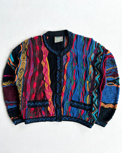 1990S MULTICOLOUR COOGI KNIT CARDIGAN (M)