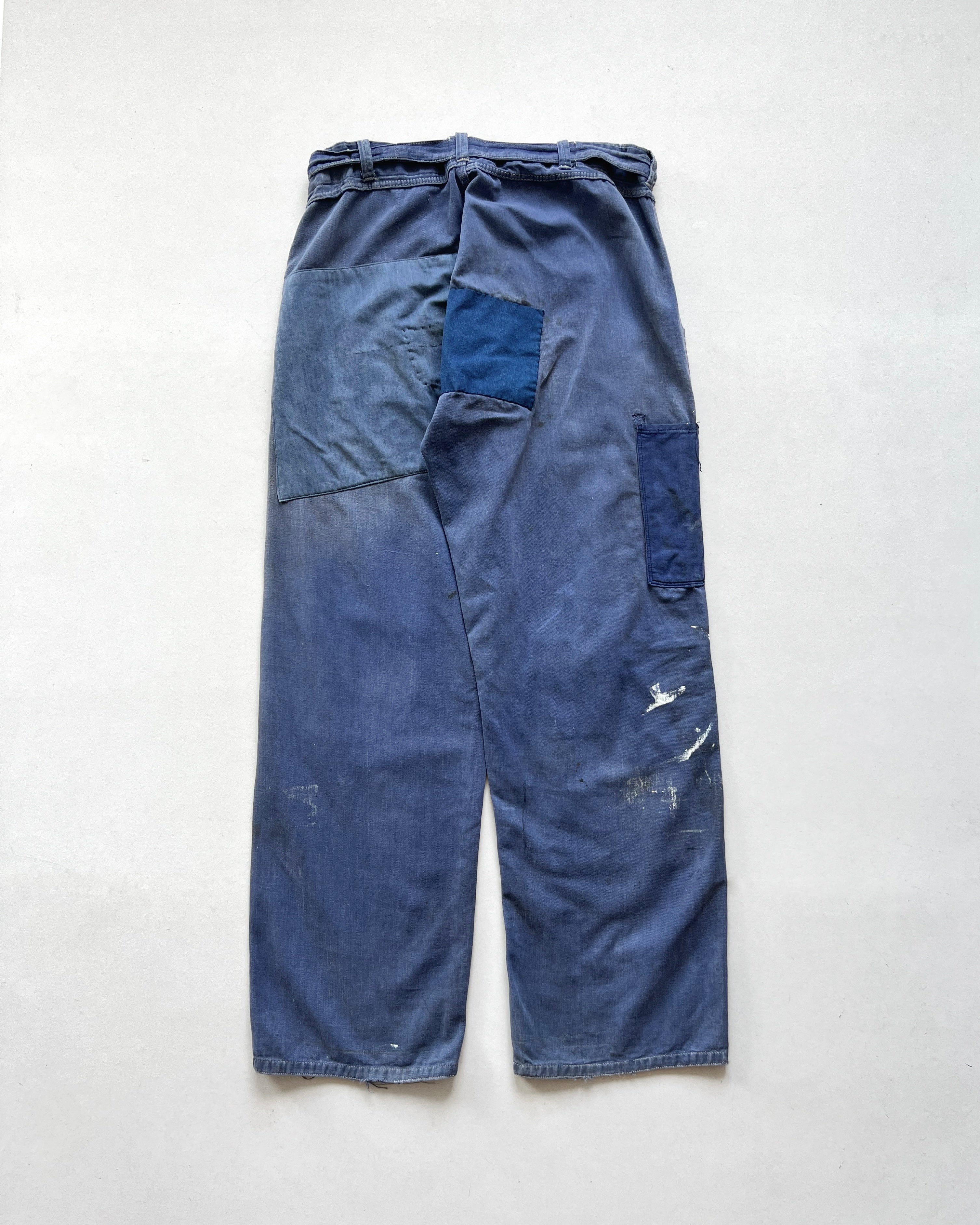 1950S GERMAN HBT REPAIRED WORK TROUSERS (30-34)