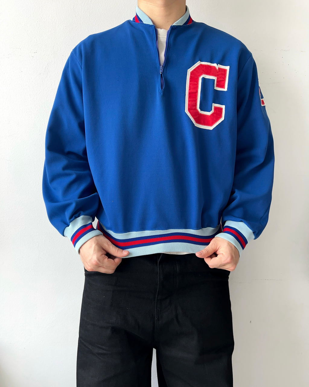 1970S SCHAEFER 'C' QUARTER ZIP PULLOVER (L)