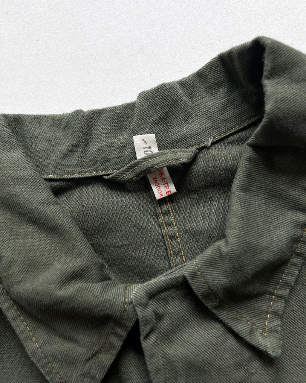 1970S OLIVE EUROPE MILITARY SHIRT JACKET (L)