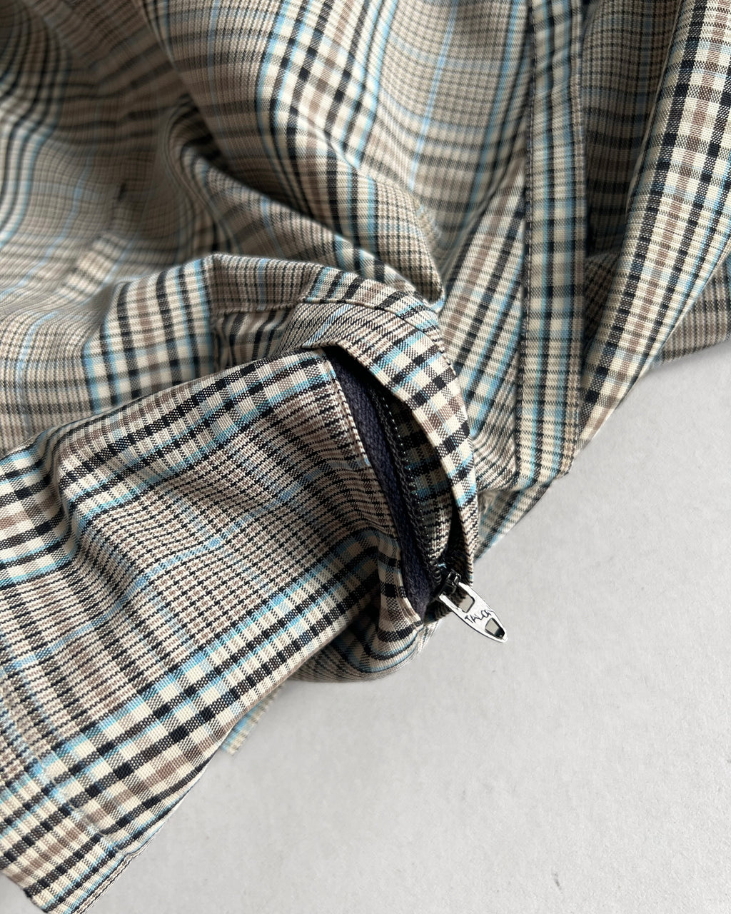 1960S KORATRON CHECKERED HARRINGTON JACKET (L)