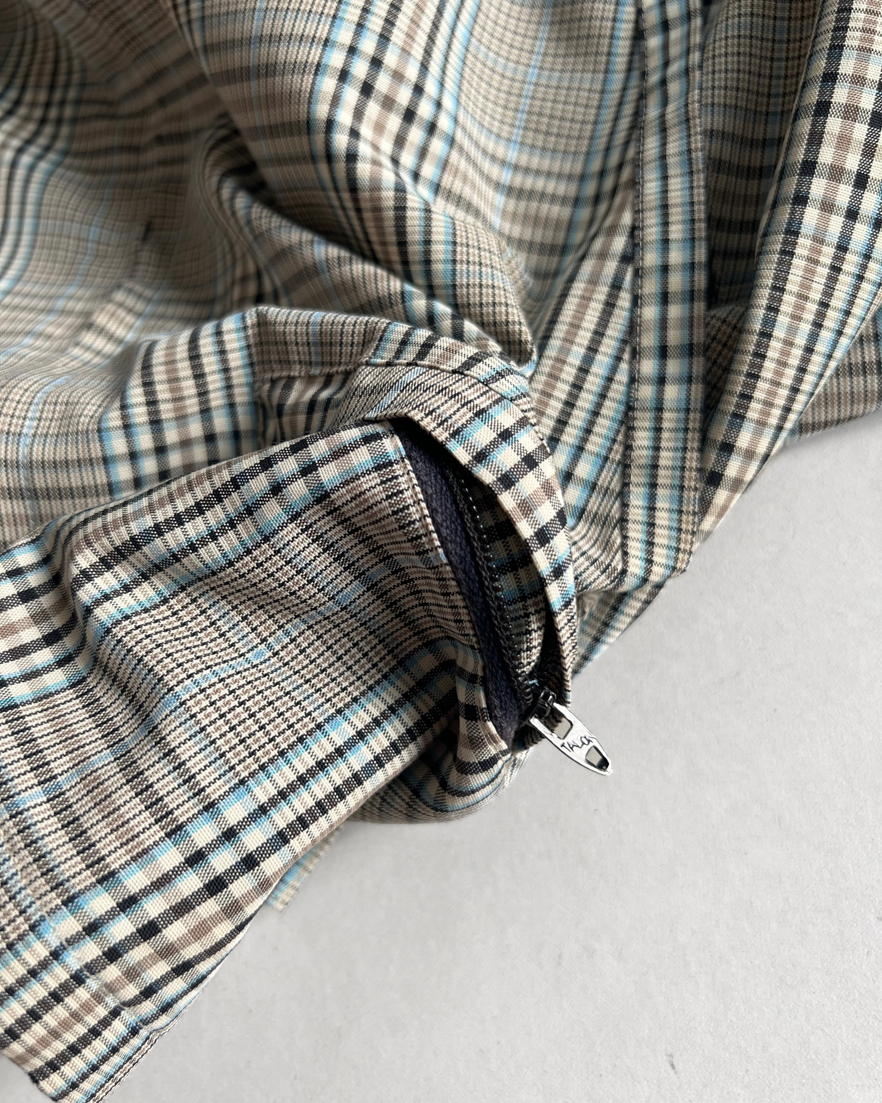 1960S KORATRON CHECKERED HARRINGTON JACKET (L)