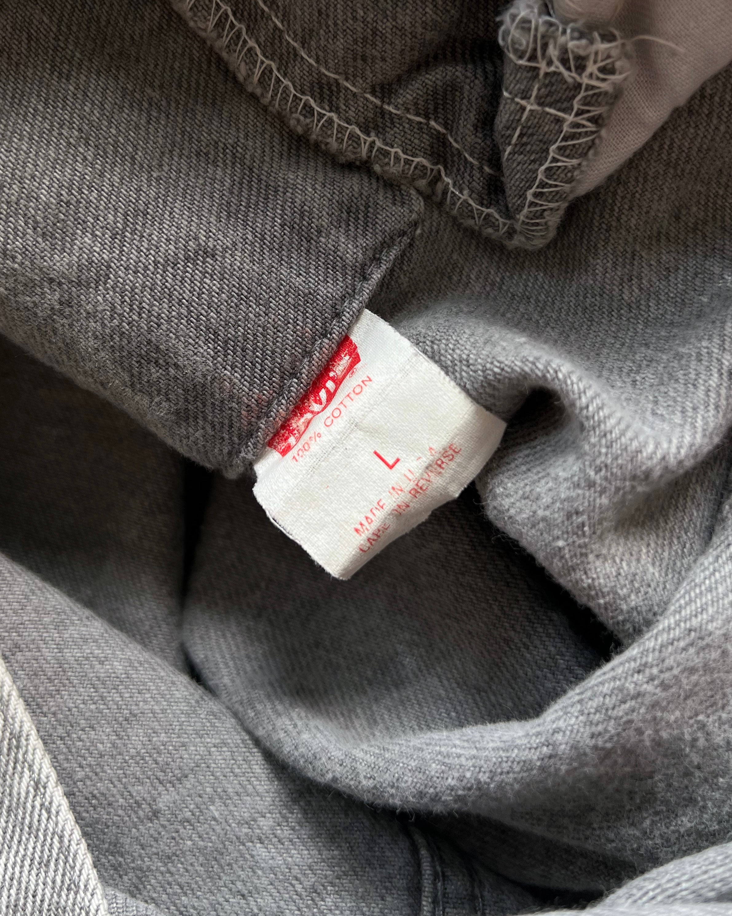 1980S GREY STONE WASHED LEVI'S TYPE III DENIM JACKET (L)