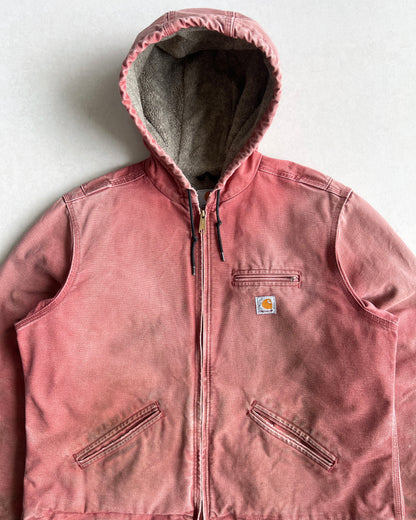 1990S SALMON PINK CARHARTT DETROIT HOODED WORK JACKET (M/L)