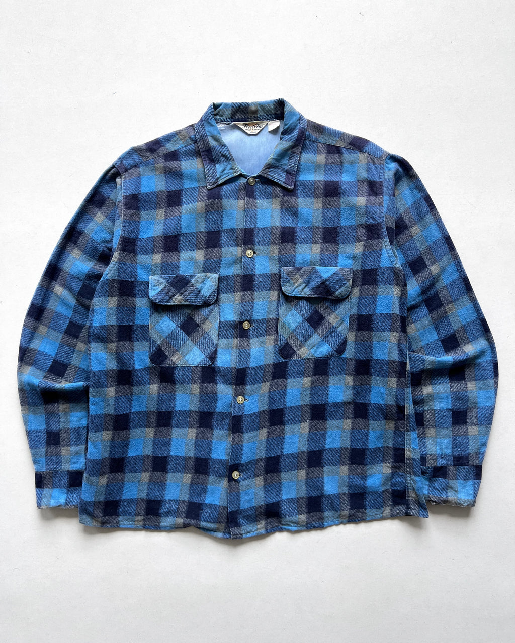 1970S FLEETLINE DOUBLE POCKET PLAID FLANNEL (L)
