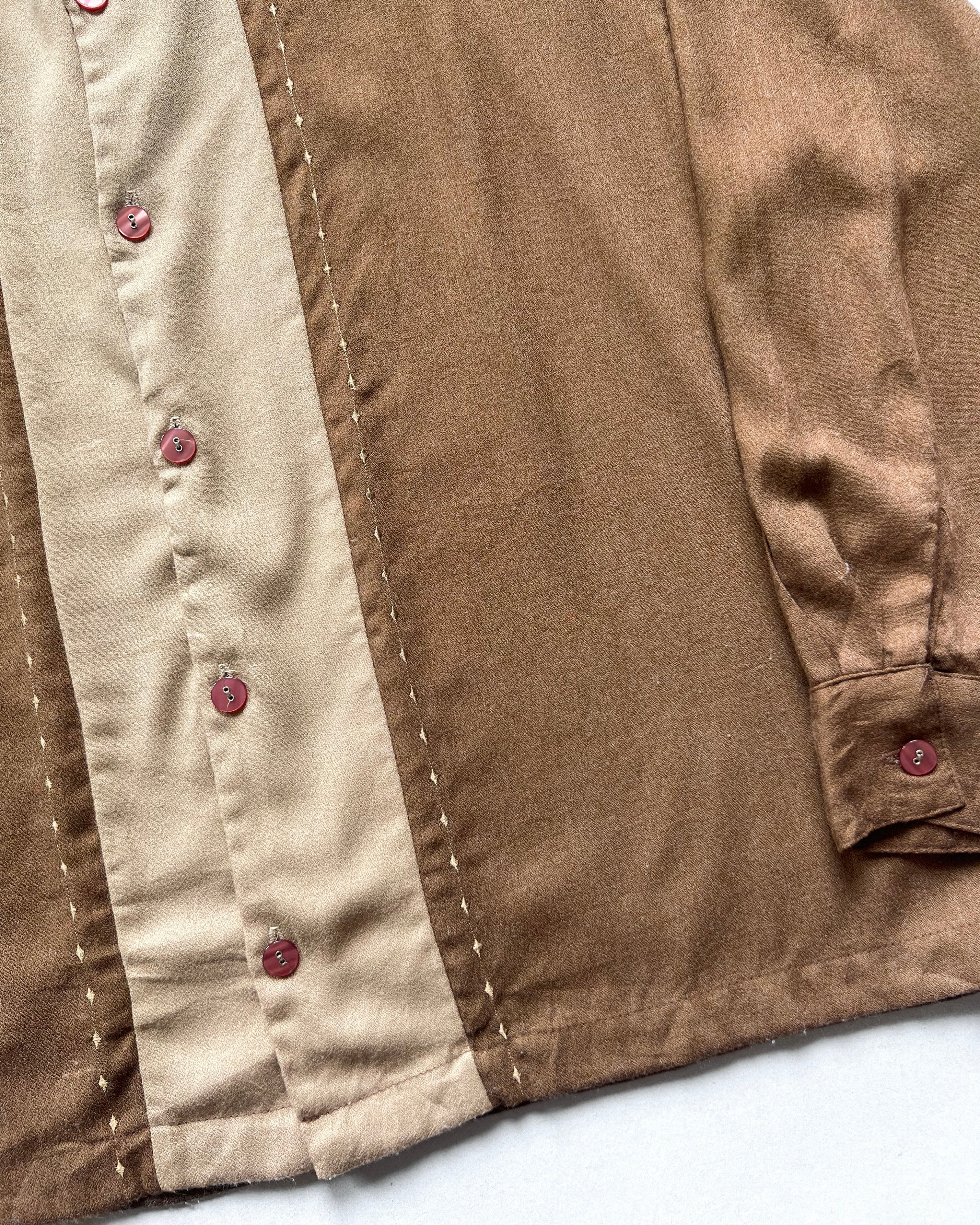 1990S TWO-TONE RAYON ROCKABILLY SHIRT (L)