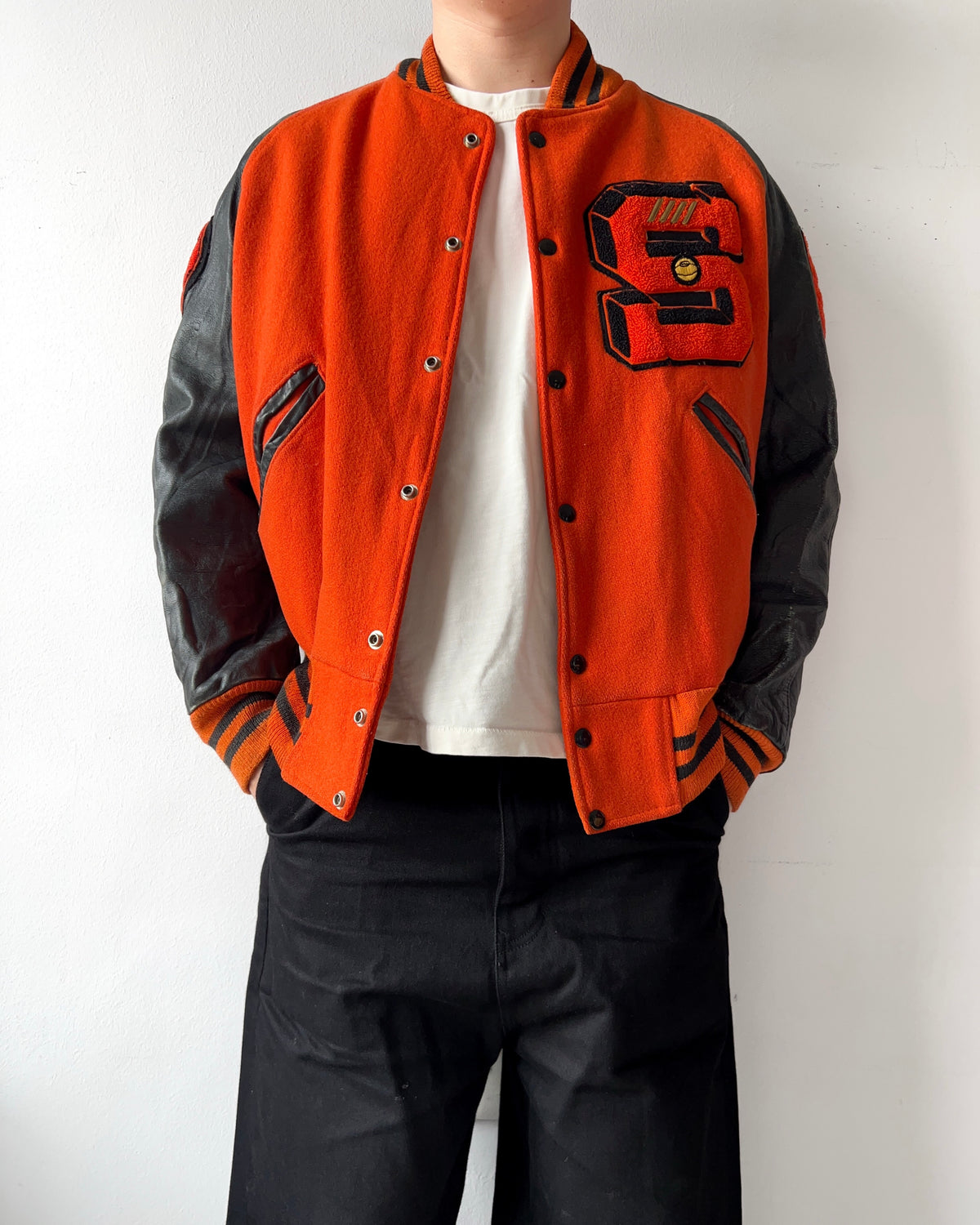 1961 BULLDOG LETTERMAN RAGLAN VARSITY JACKET (L)