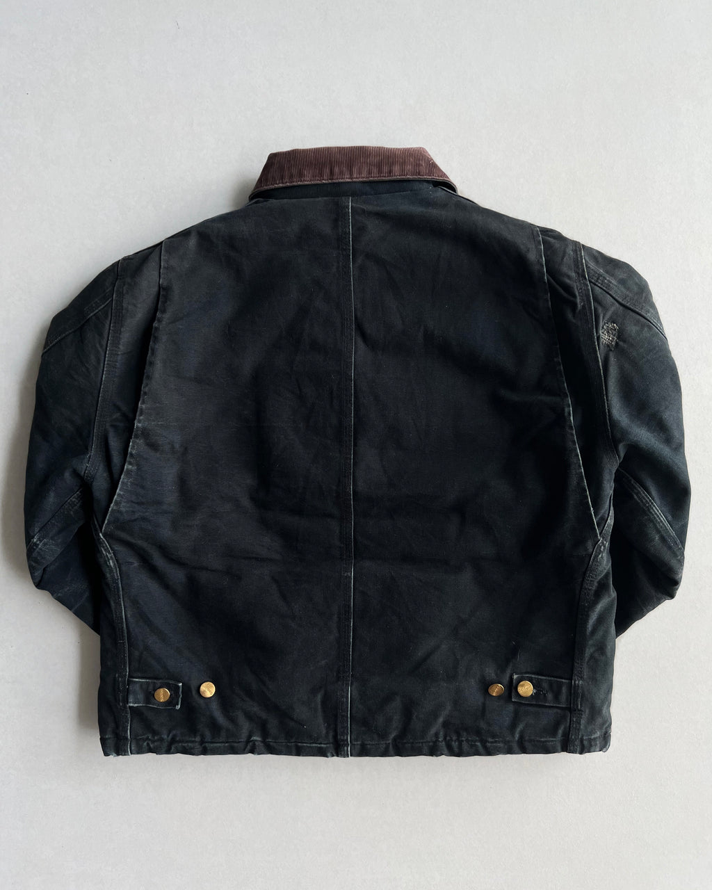 1990S FADED BLACK CARHARTT ARCTIC WORK JACKET (L)