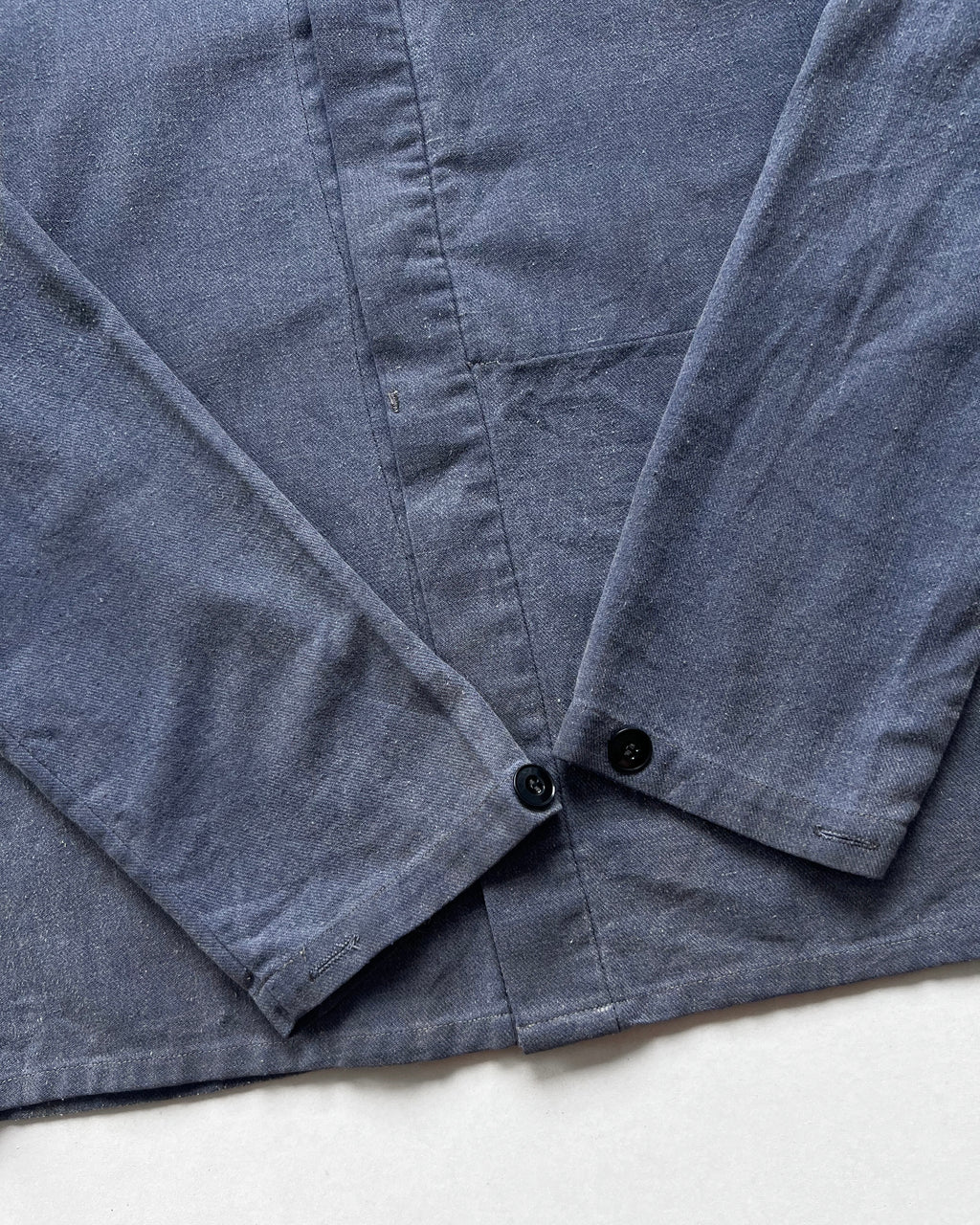 1970S FADED FRENCH HIDDEN POCKET WORK SHIRT/JACKET (M)