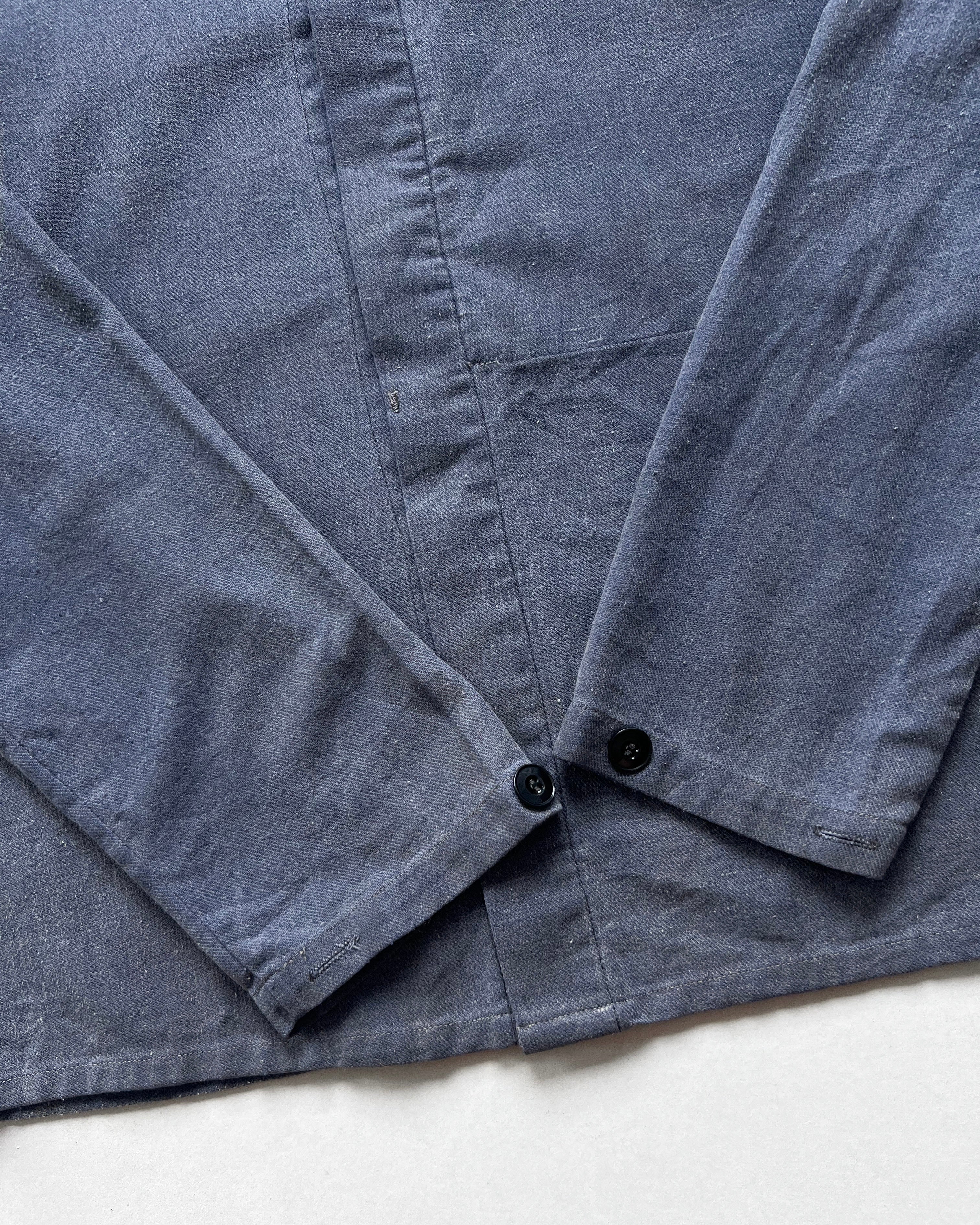 1970S FADED FRENCH HIDDEN POCKET WORK SHIRT/JACKET (M)