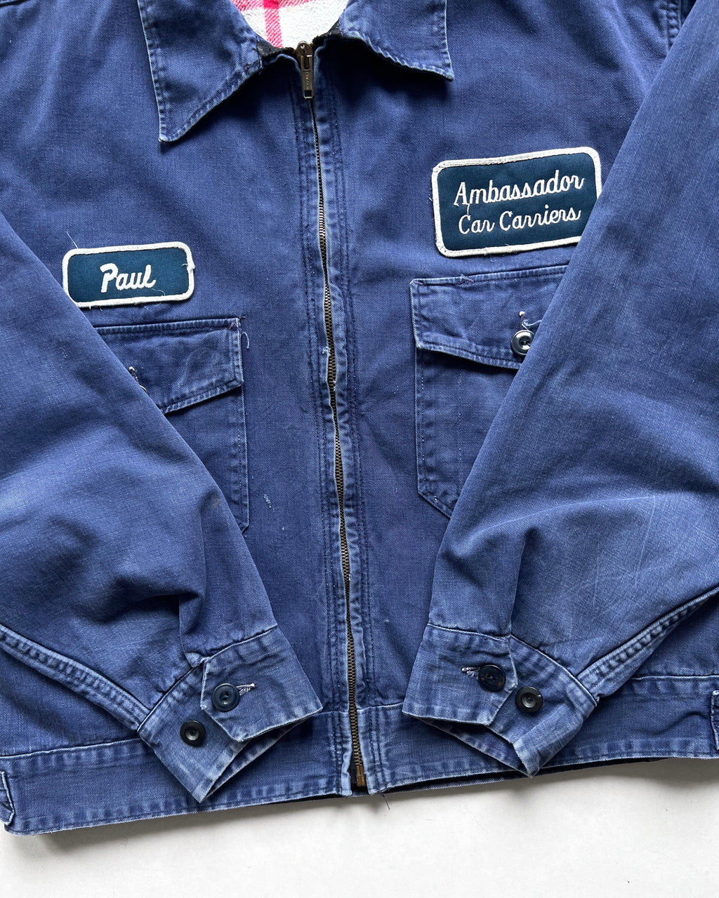 1960S FADED BLANKET LINED WORK JACKET (XL)