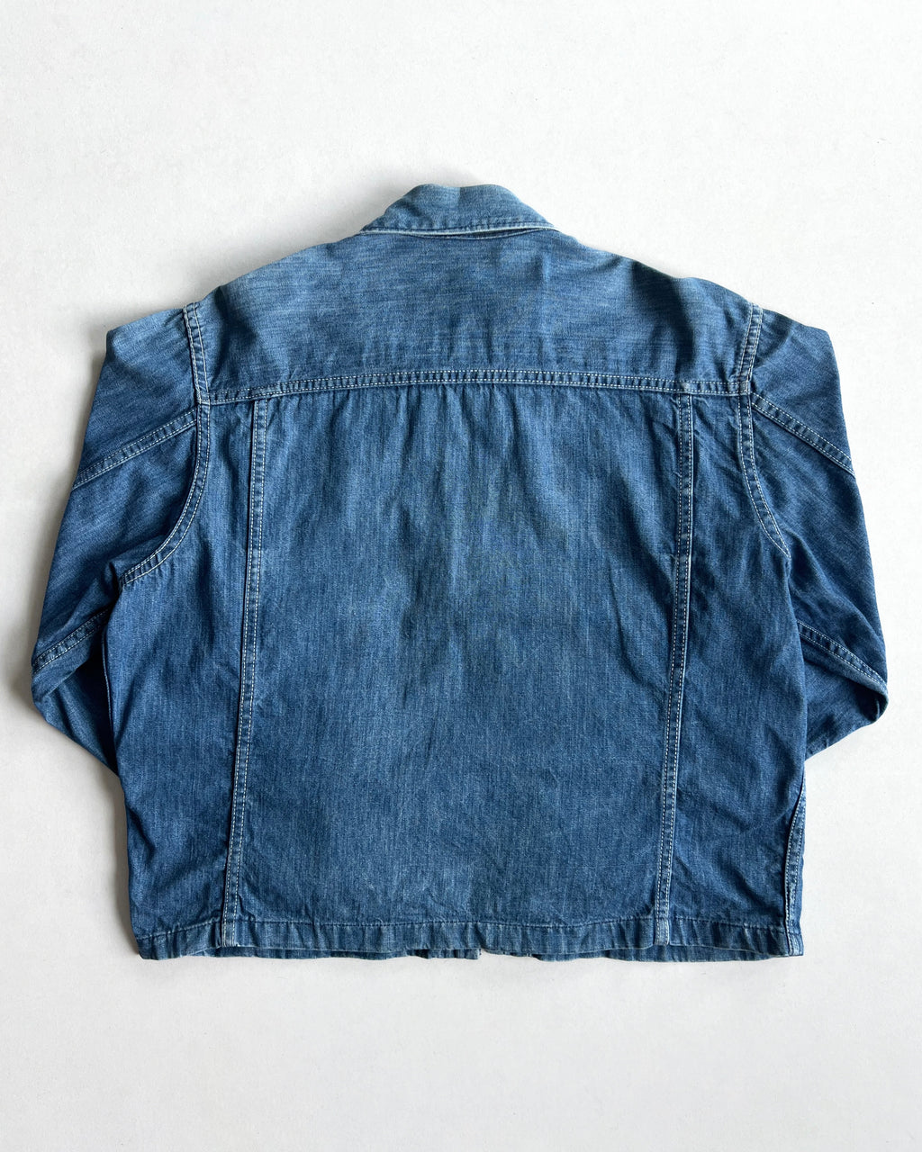1970S BIG SMITH CROPPED DENIM JACKET (L)