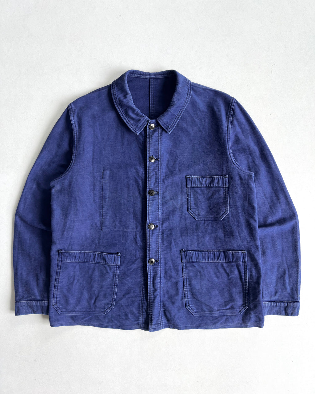 1950S ROUND COLLAR FRENCH MOLESKIN WORK CHORE (L)