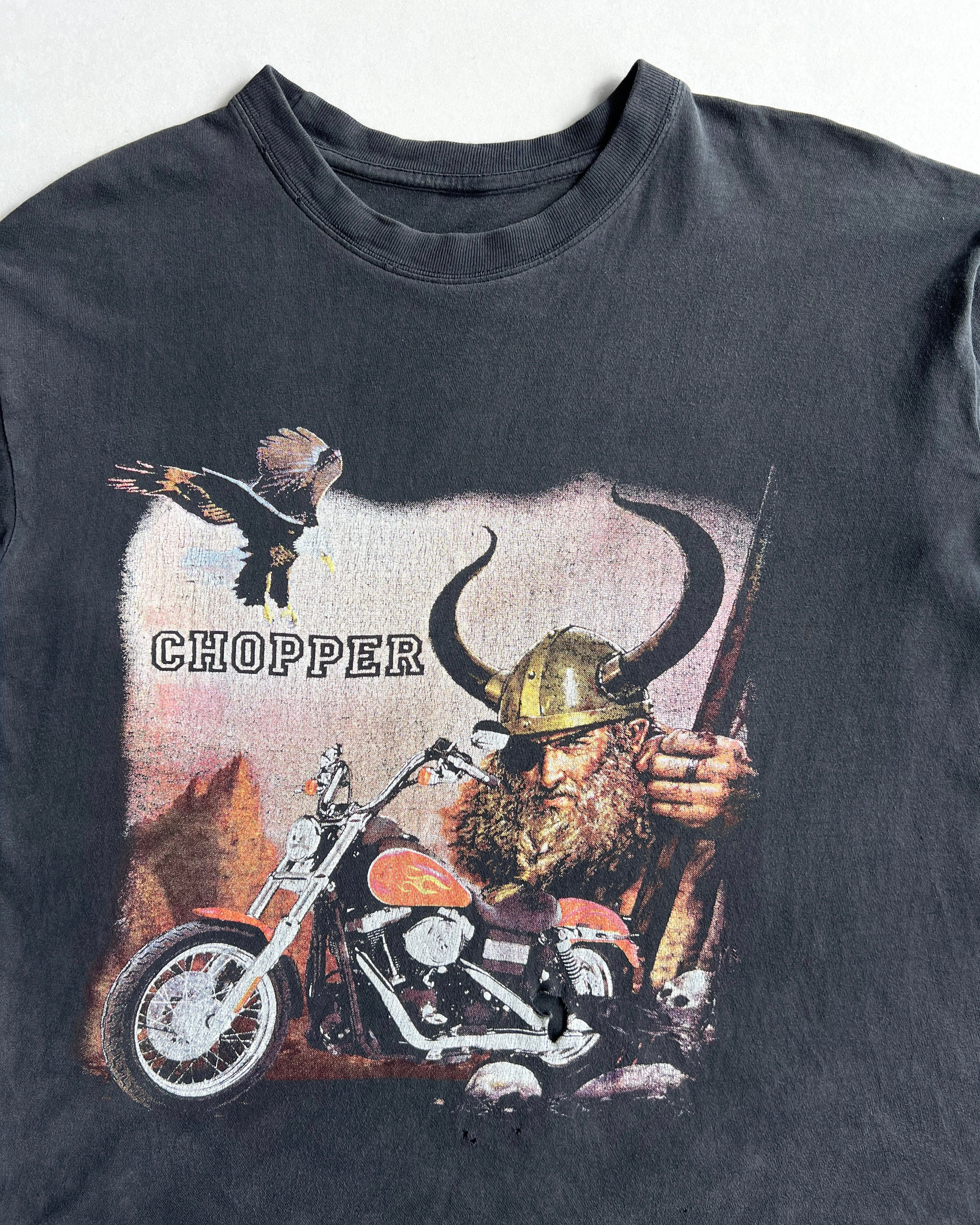 1990S FADED BLACK CHOPPER TEE (L)